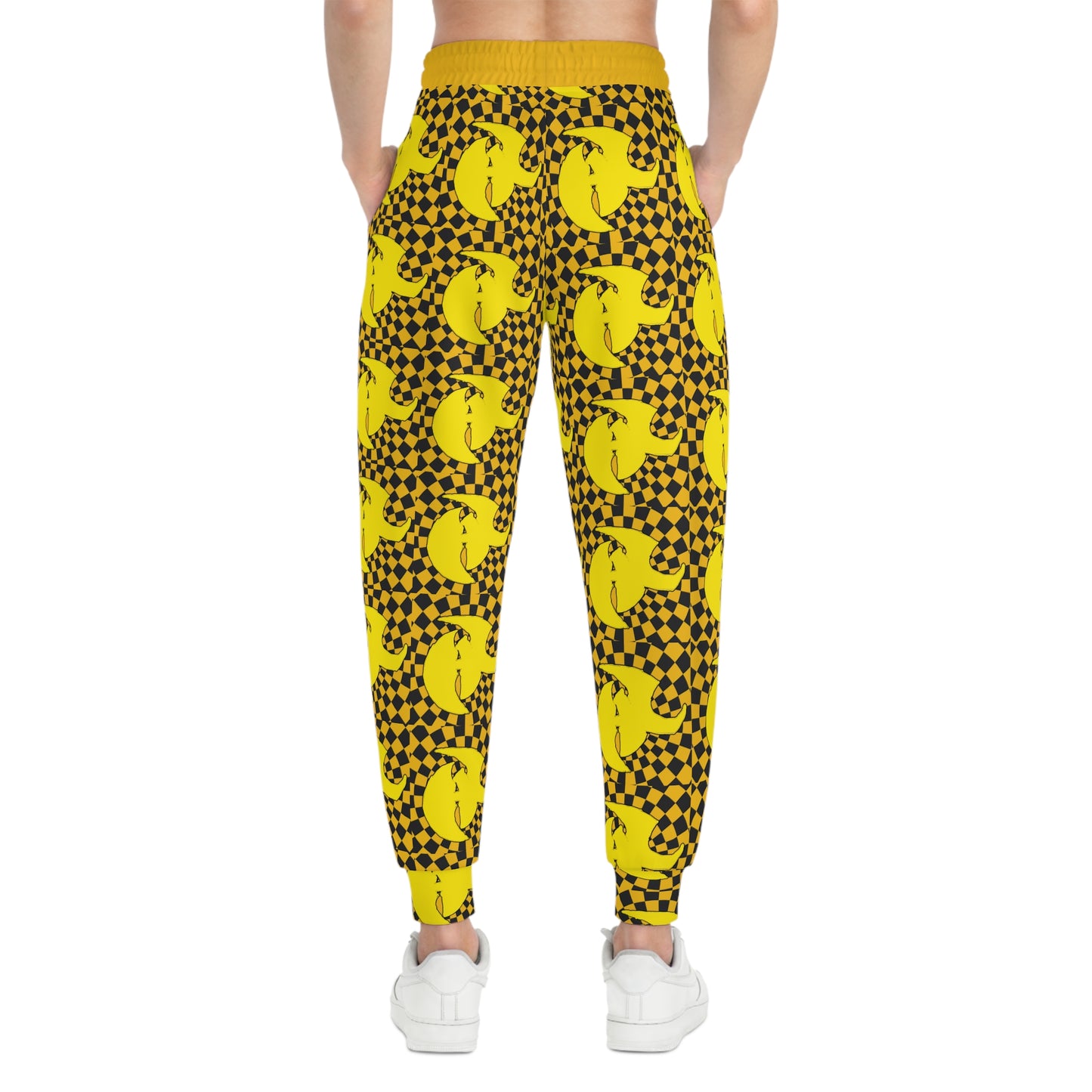 HK LOGO High Energy Athletic Joggers | Checkerboard Design | Perfect for Active Lifestyle