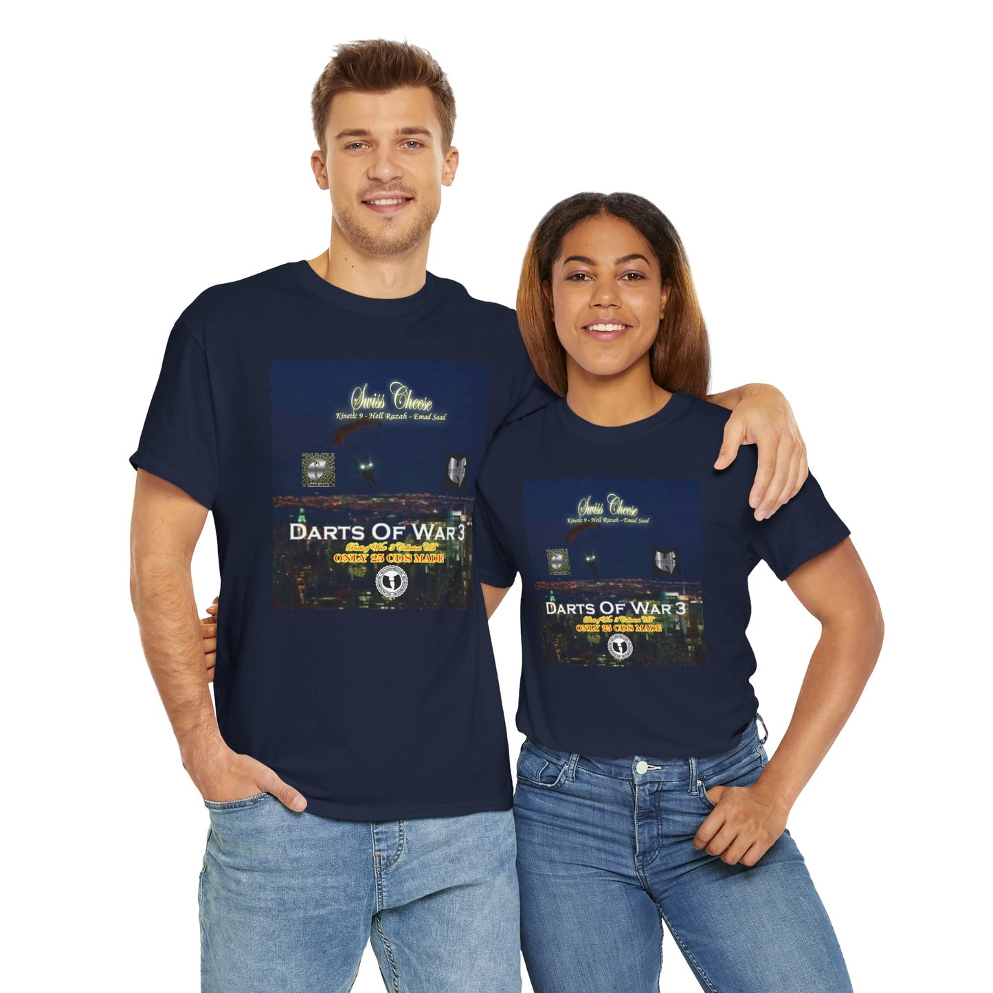 Darts of War 3 T-Shirt, Unisex Cotton Tee, Swiss CheeseHell Razah Kinetic 9