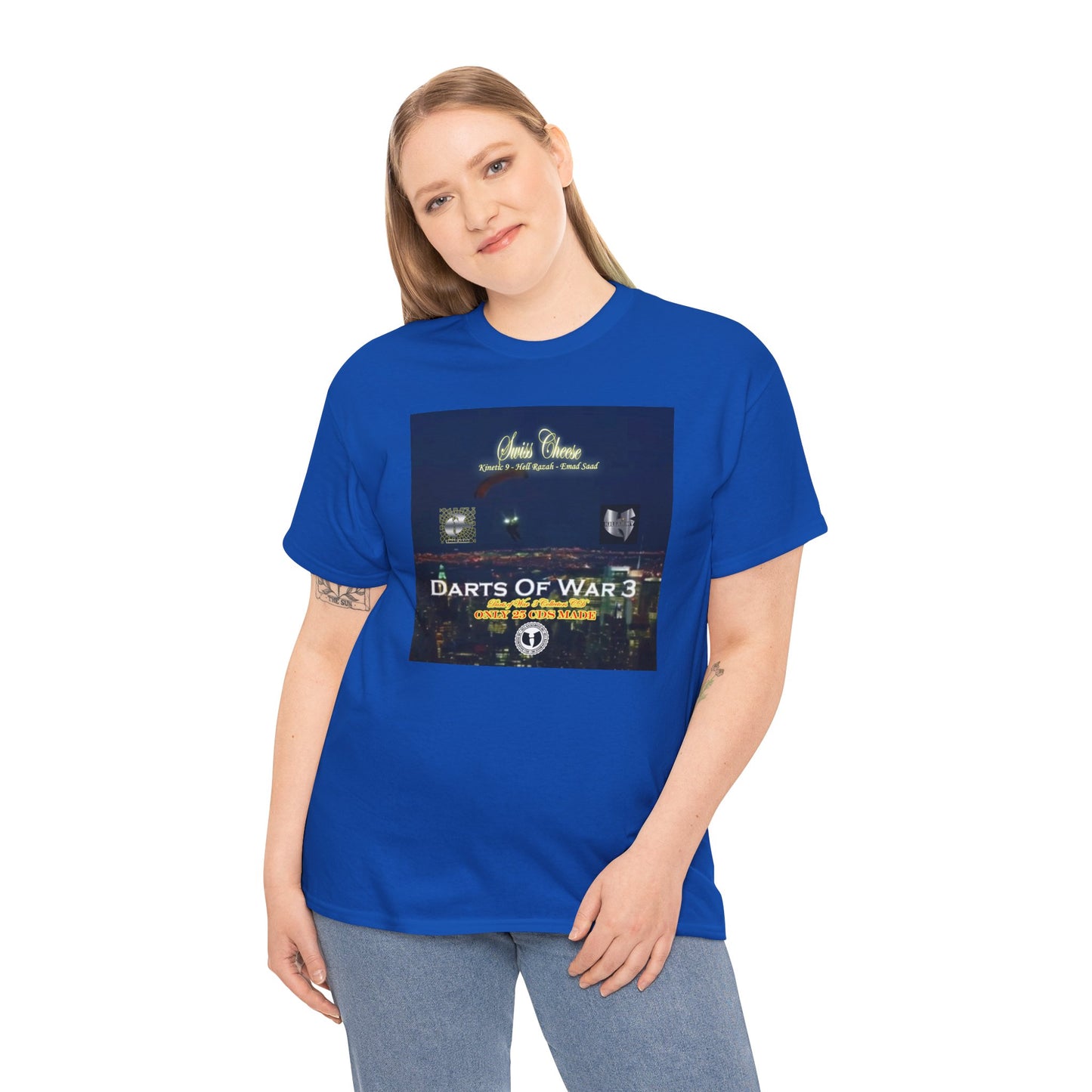 Darts of War 3 T-Shirt, Unisex Cotton Tee, Swiss CheeseHell Razah Kinetic 9