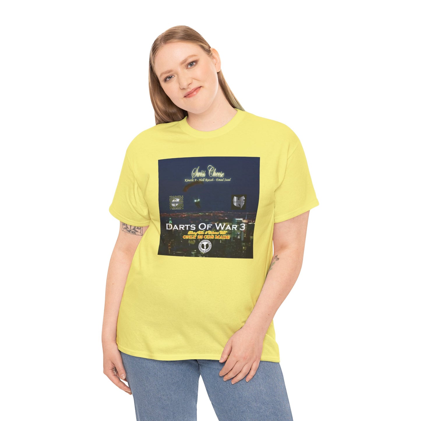 Darts of War 3 T-Shirt, Unisex Cotton Tee, Swiss CheeseHell Razah Kinetic 9