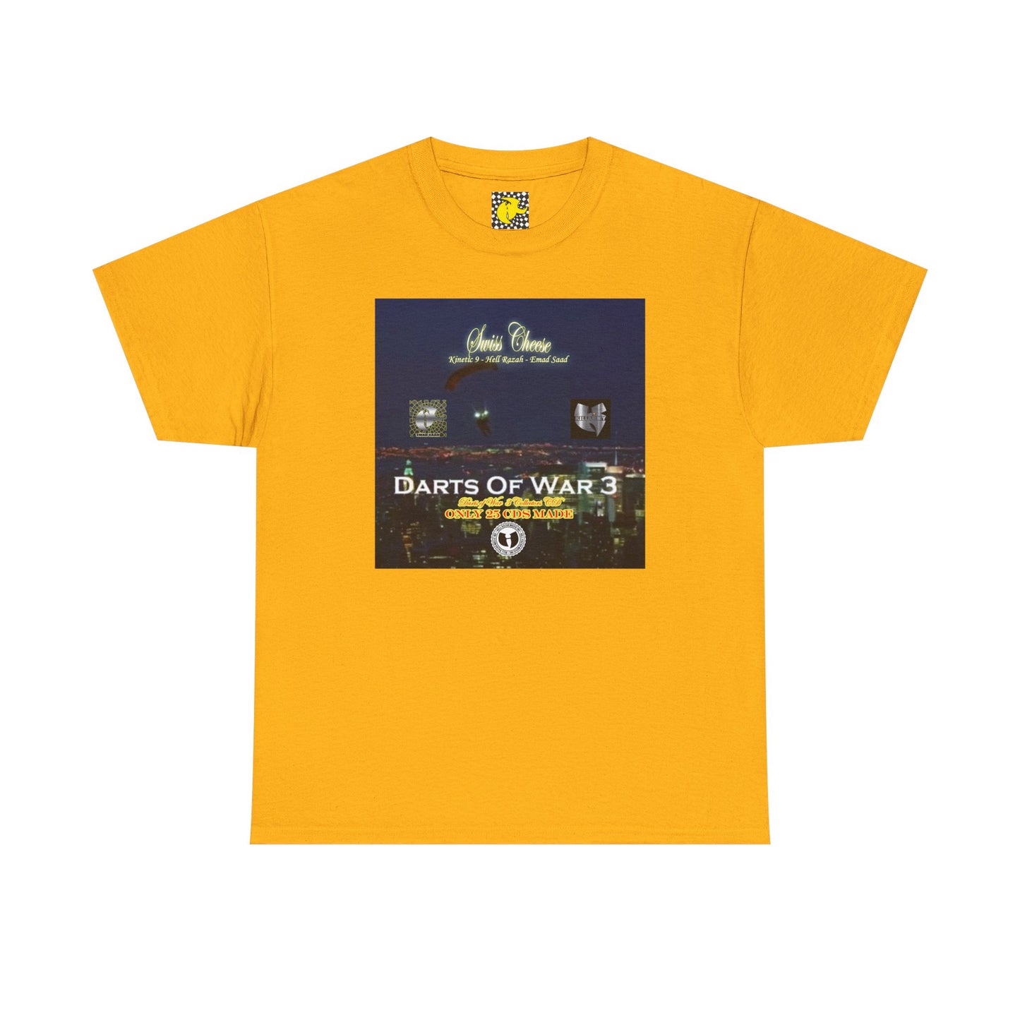 Darts of War 3 T-Shirt, Unisex Cotton Tee, Swiss CheeseHell Razah Kinetic 9