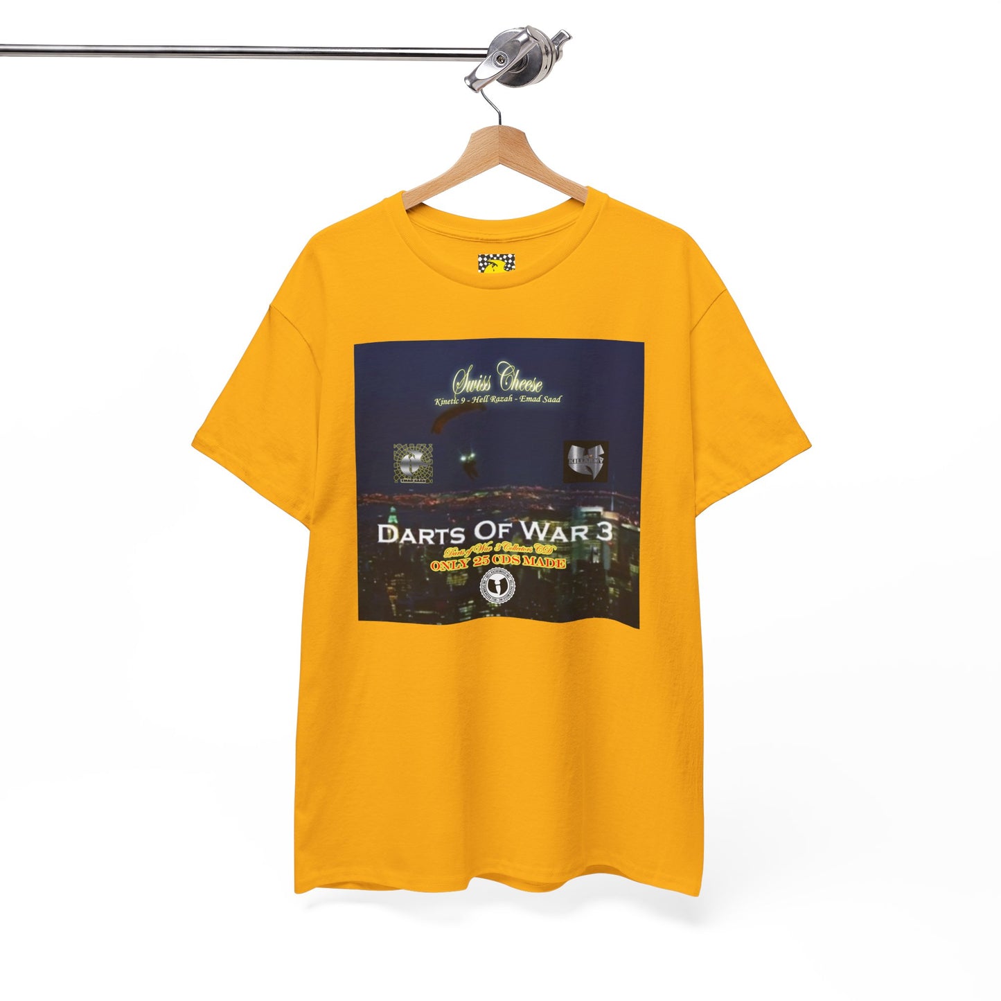 Darts of War 3 T-Shirt, Unisex Cotton Tee, Swiss CheeseHell Razah Kinetic 9