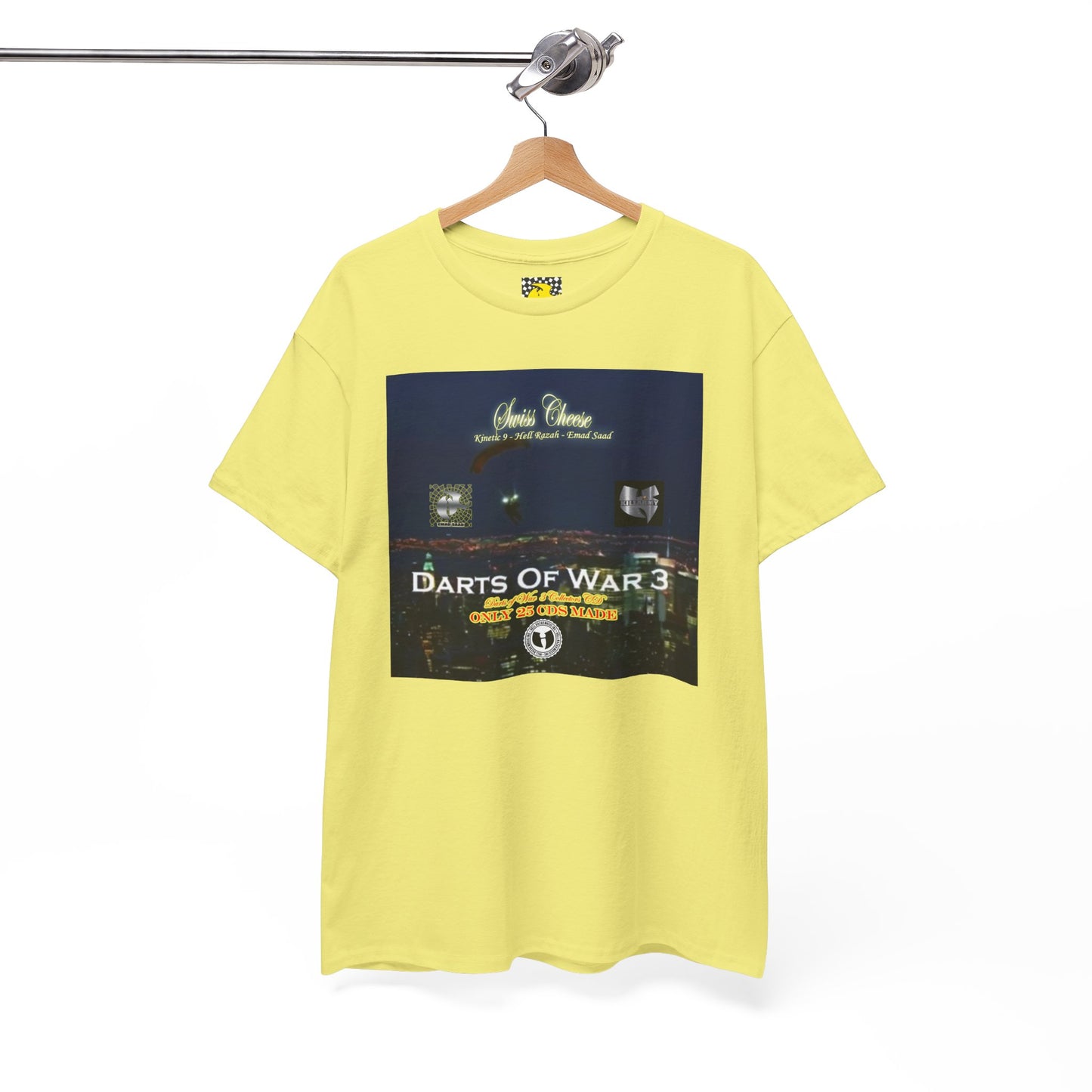 Darts of War 3 T-Shirt, Unisex Cotton Tee, Swiss CheeseHell Razah Kinetic 9