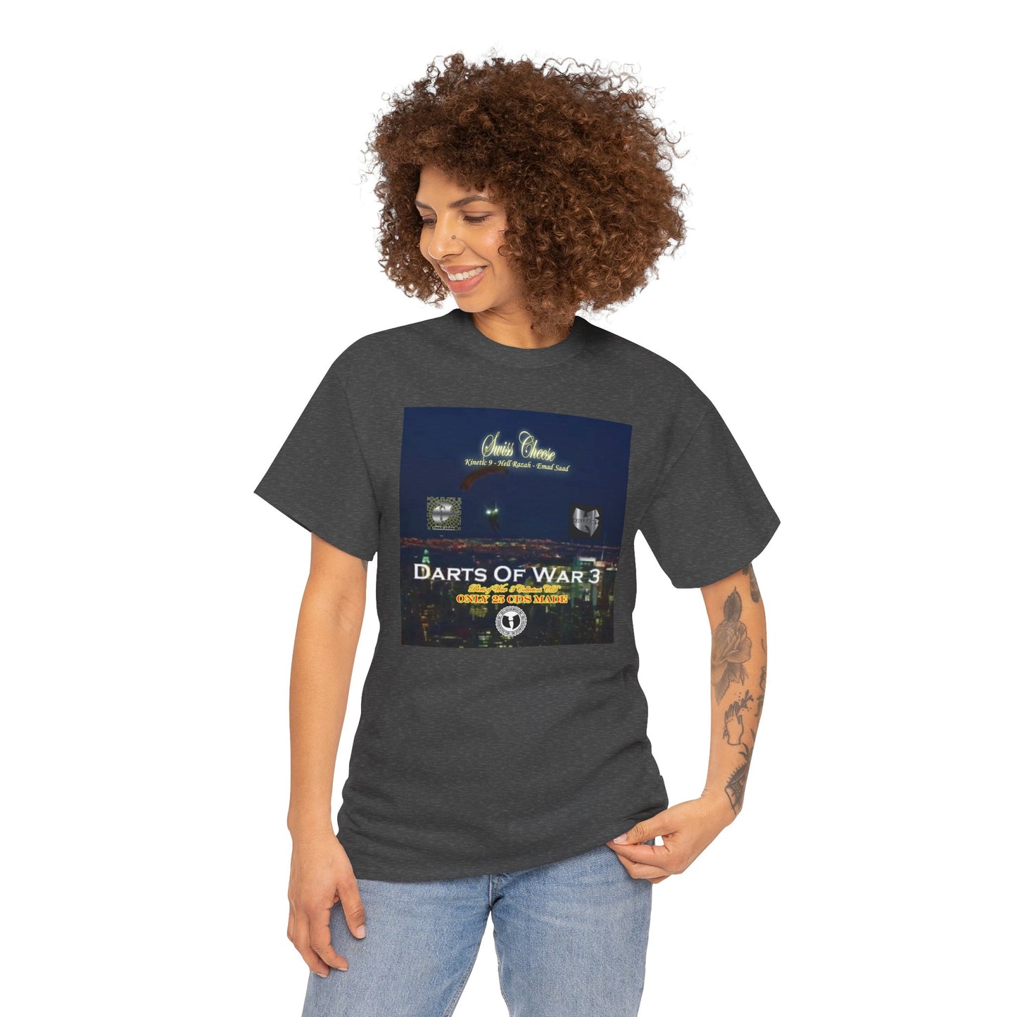 Darts of War 3 T-Shirt, Unisex Cotton Tee, Swiss CheeseHell Razah Kinetic 9