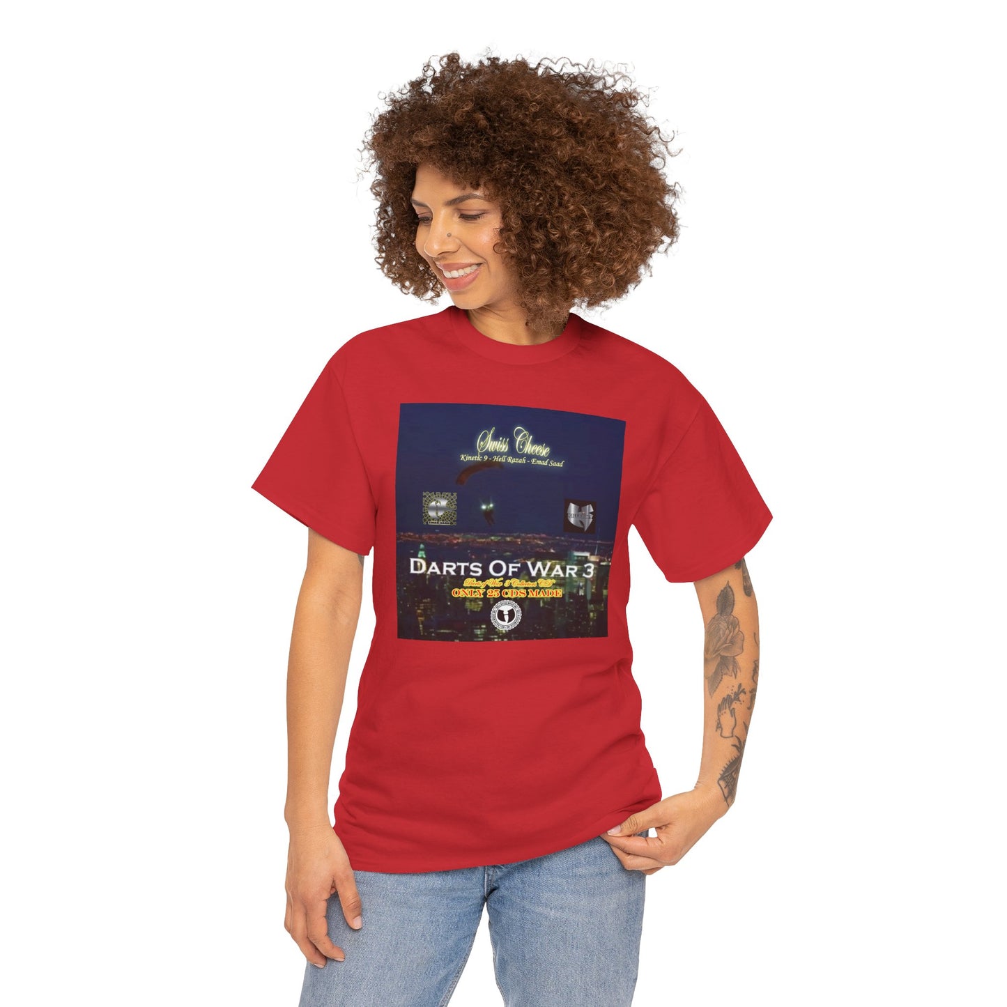 Darts of War 3 T-Shirt, Unisex Cotton Tee, Swiss CheeseHell Razah Kinetic 9