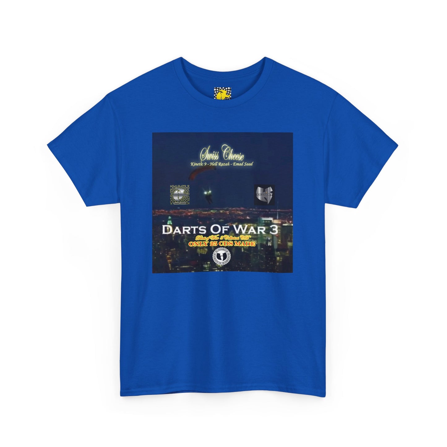 Darts of War 3 T-Shirt, Unisex Cotton Tee, Swiss CheeseHell Razah Kinetic 9