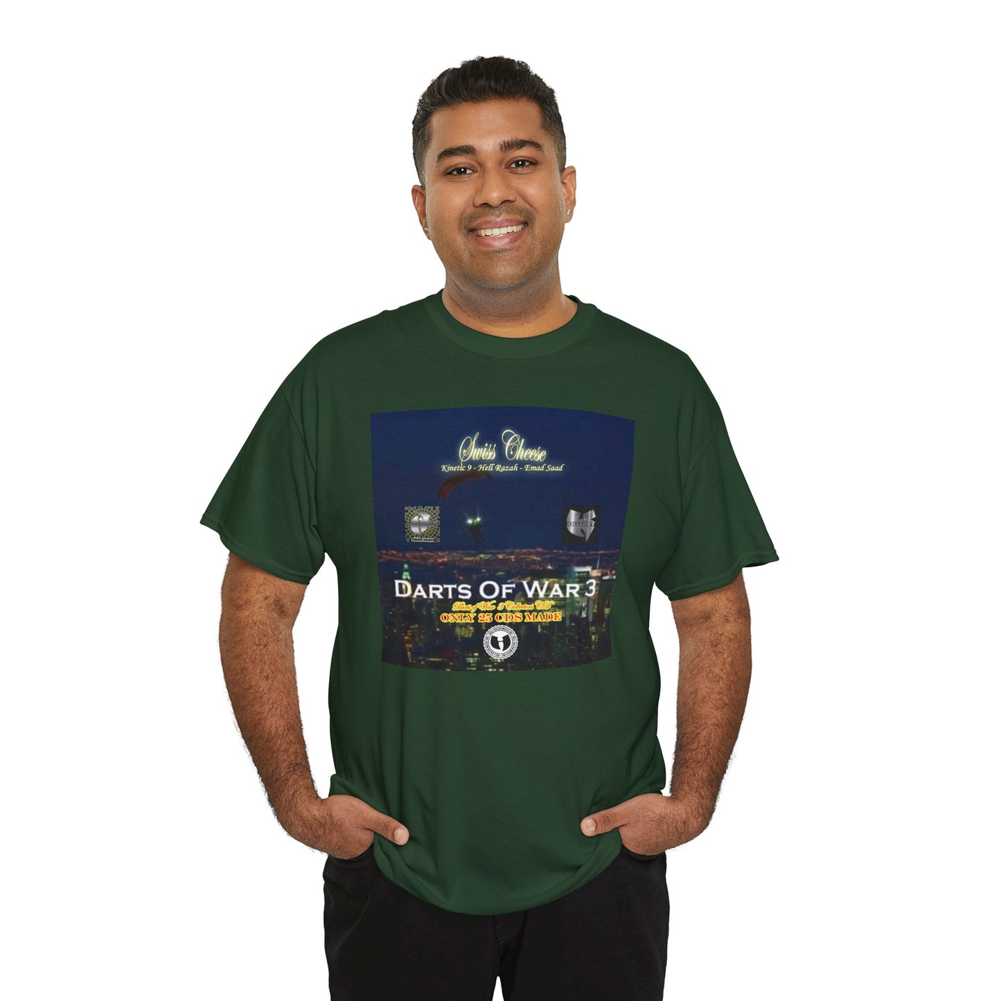 Darts of War 3 T-Shirt, Unisex Cotton Tee, Swiss CheeseHell Razah Kinetic 9
