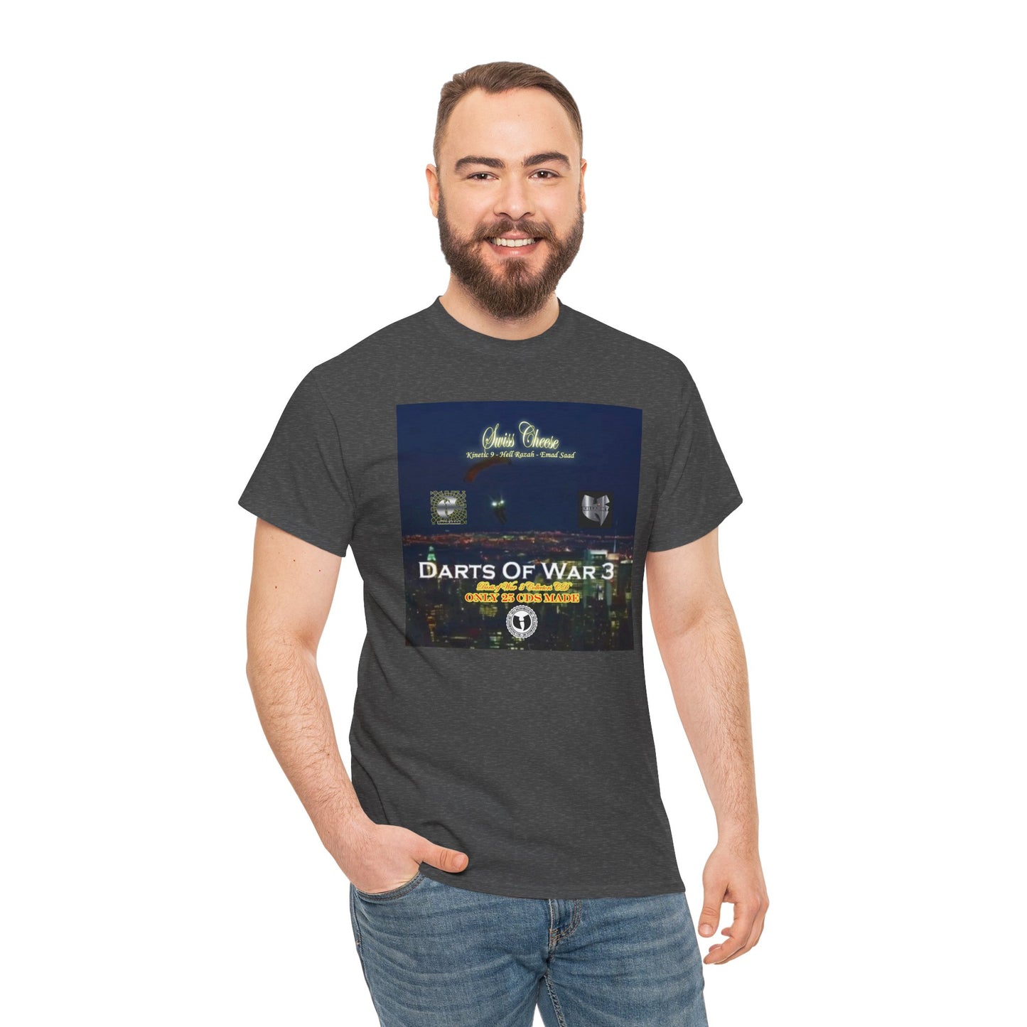 Darts of War 3 T-Shirt, Unisex Cotton Tee, Swiss CheeseHell Razah Kinetic 9