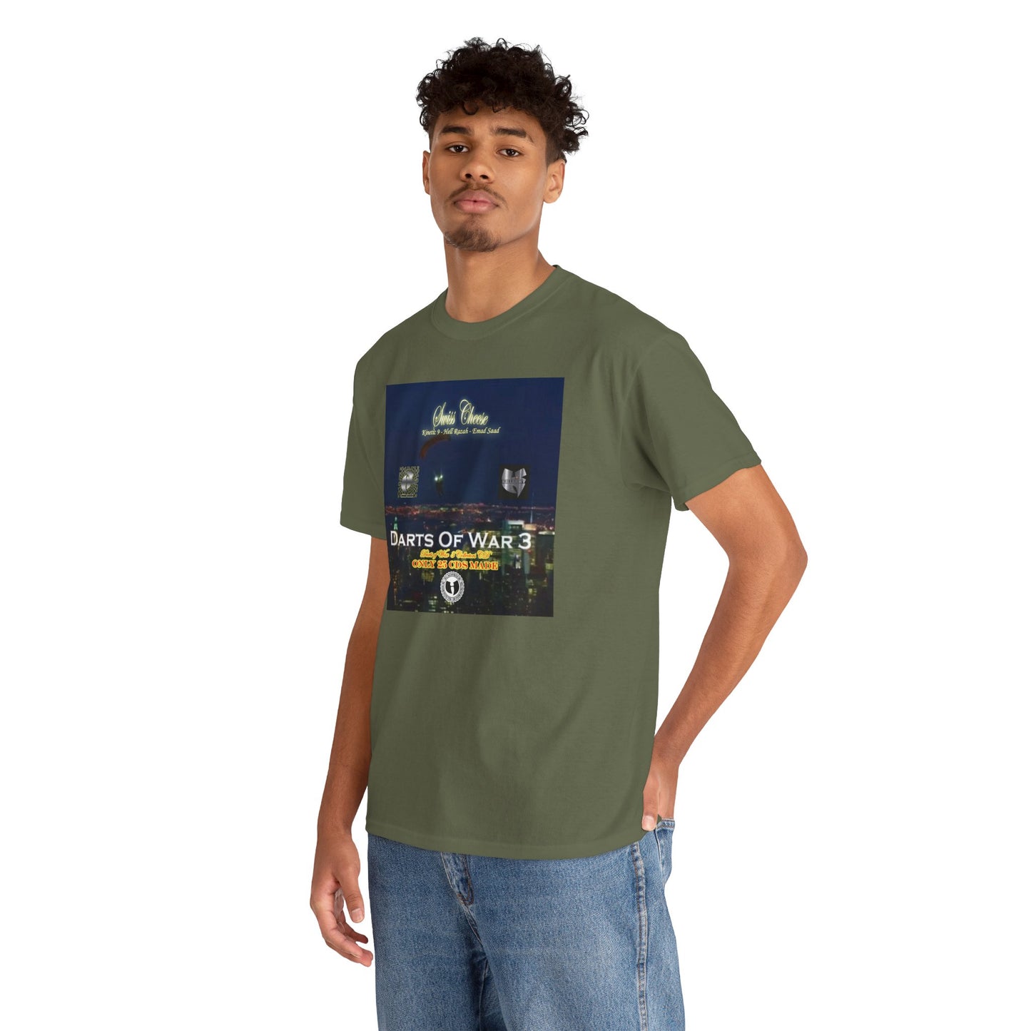 Darts of War 3 T-Shirt, Unisex Cotton Tee, Swiss CheeseHell Razah Kinetic 9