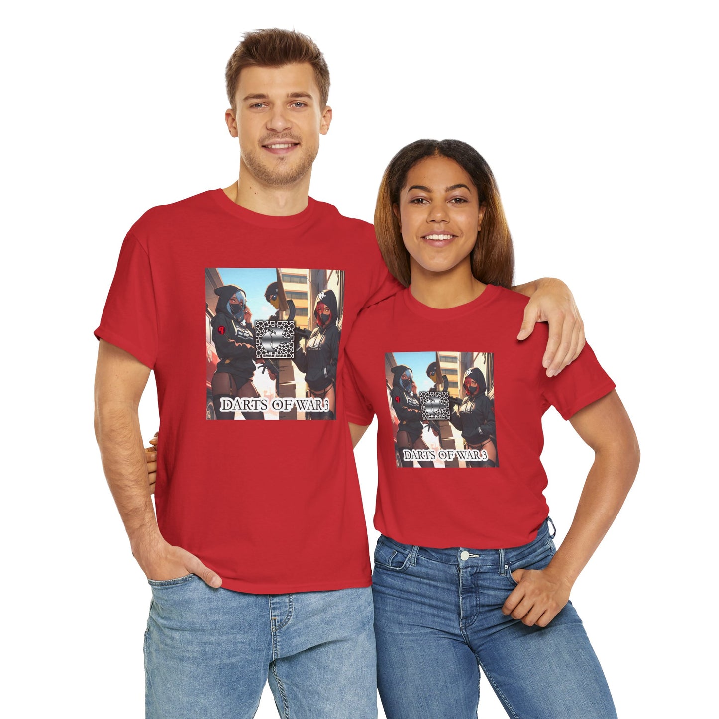 Darts of War Unisex Heavy Cotton Tee - Casual Streetwear Graphic T-Shirt