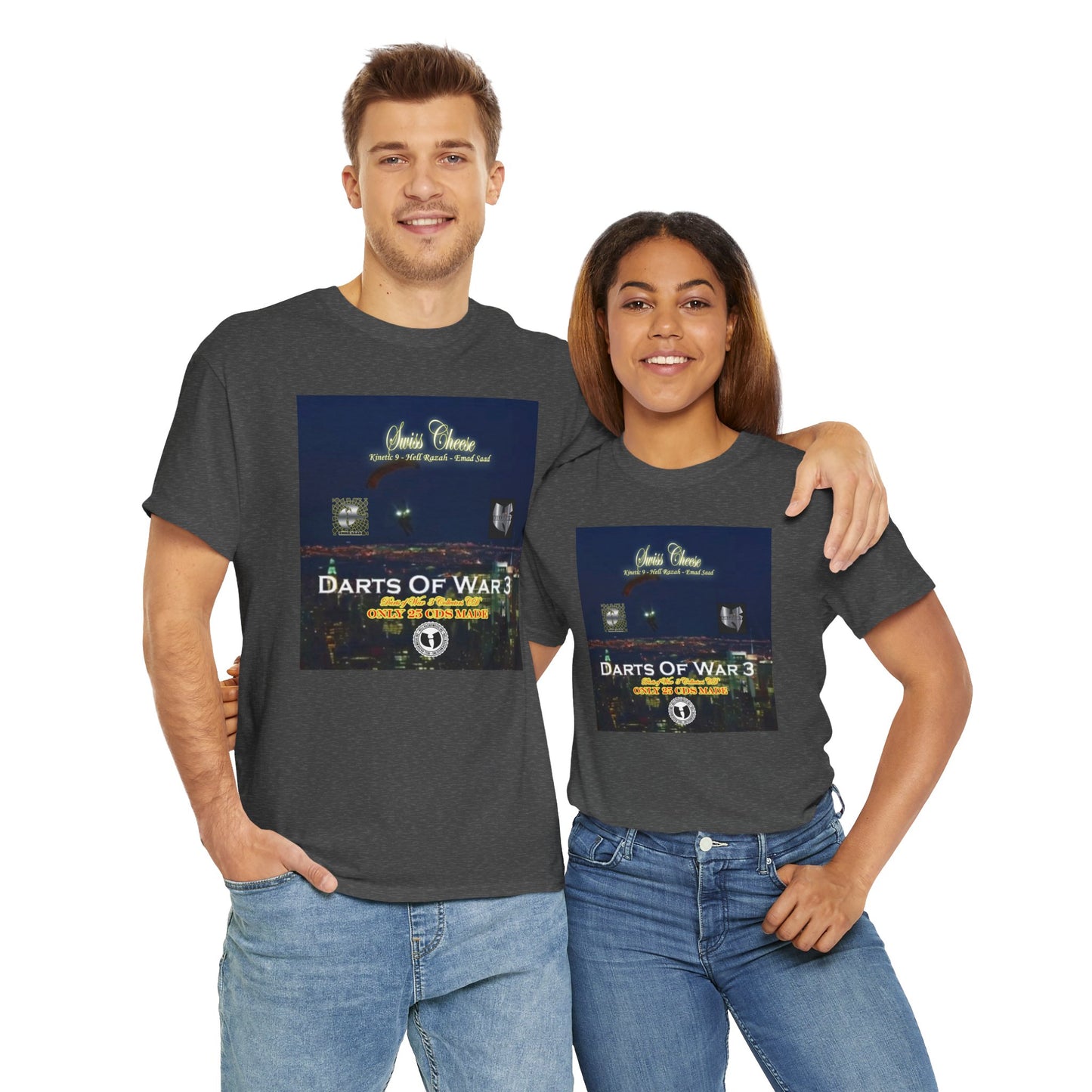 Darts of War 3 T-Shirt, Unisex Cotton Tee, Swiss CheeseHell Razah Kinetic 9