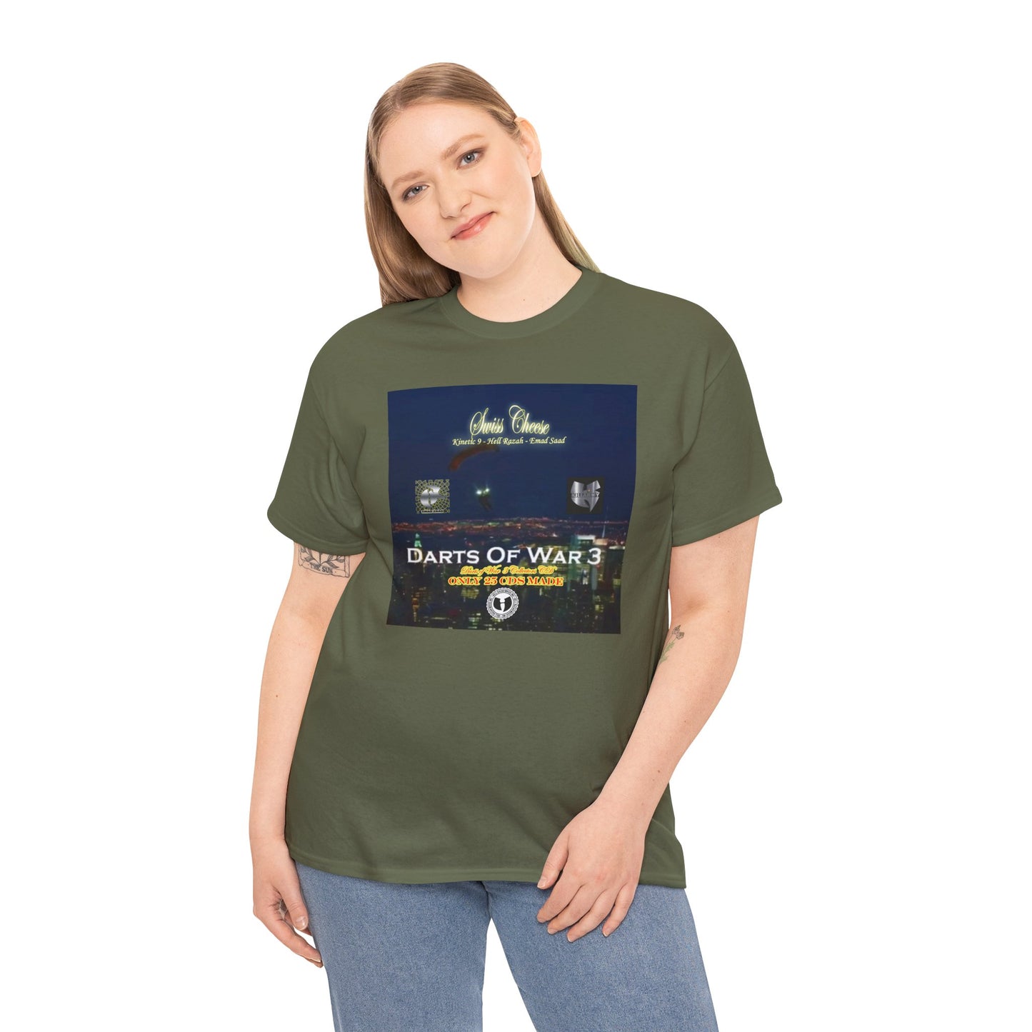 Darts of War 3 T-Shirt, Unisex Cotton Tee, Swiss CheeseHell Razah Kinetic 9