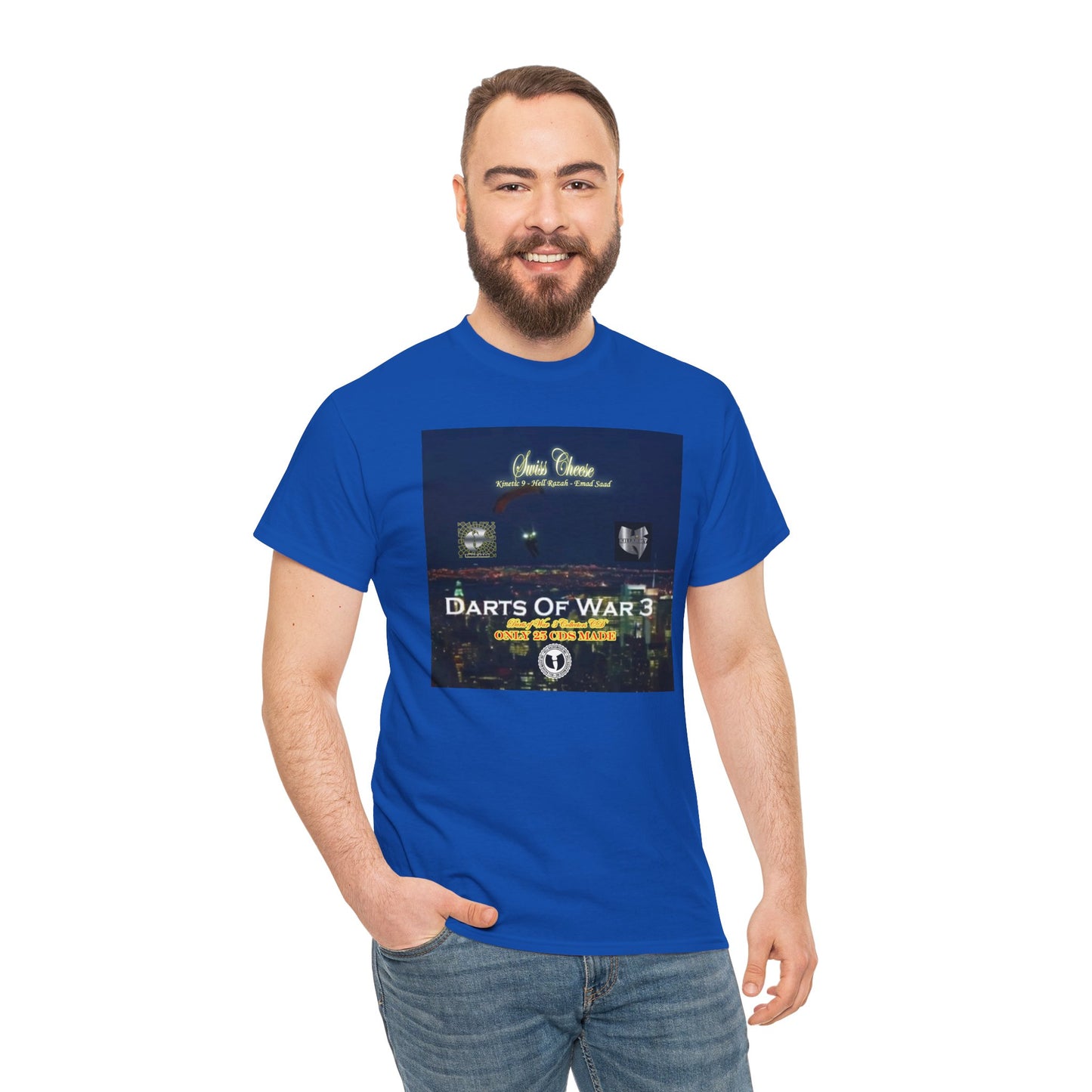 Darts of War 3 T-Shirt, Unisex Cotton Tee, Swiss CheeseHell Razah Kinetic 9