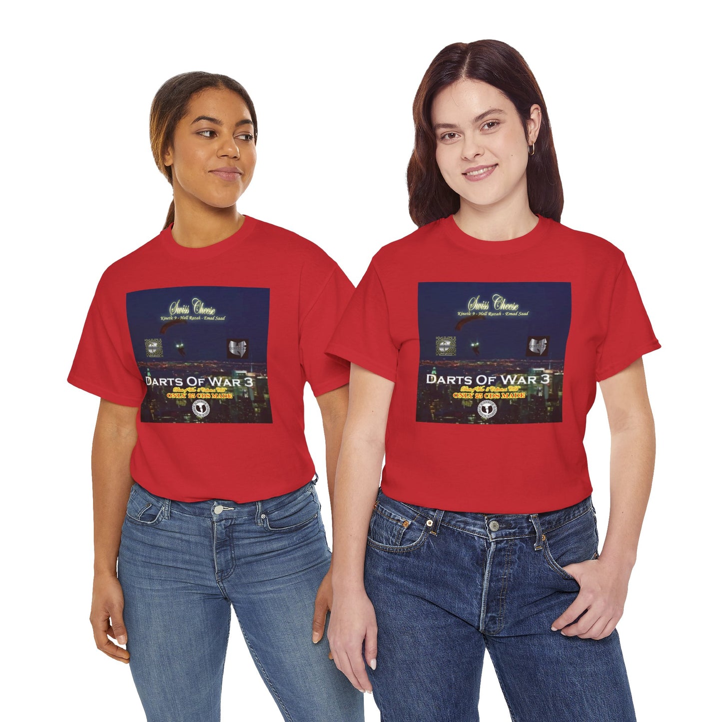 Darts of War 3 T-Shirt, Unisex Cotton Tee, Swiss CheeseHell Razah Kinetic 9