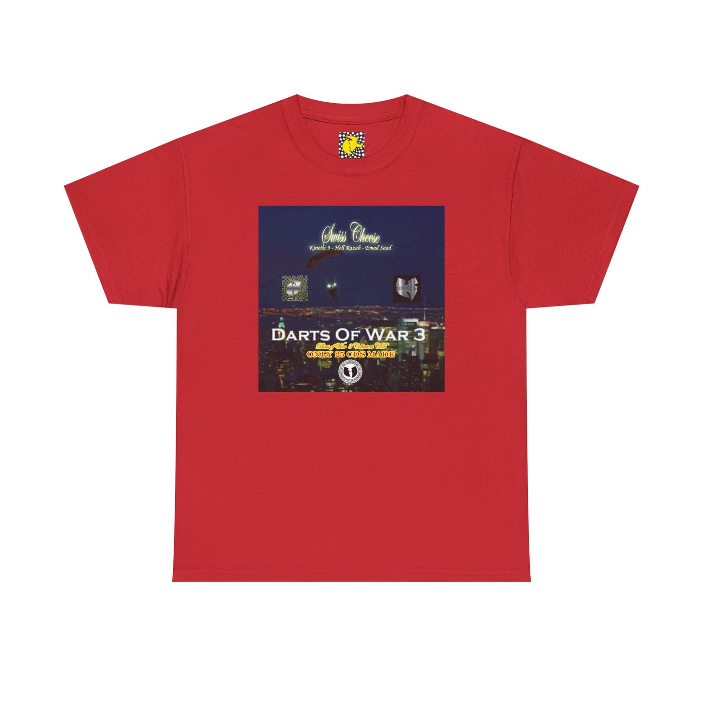 Darts of War 3 T-Shirt, Unisex Cotton Tee, Swiss CheeseHell Razah Kinetic 9