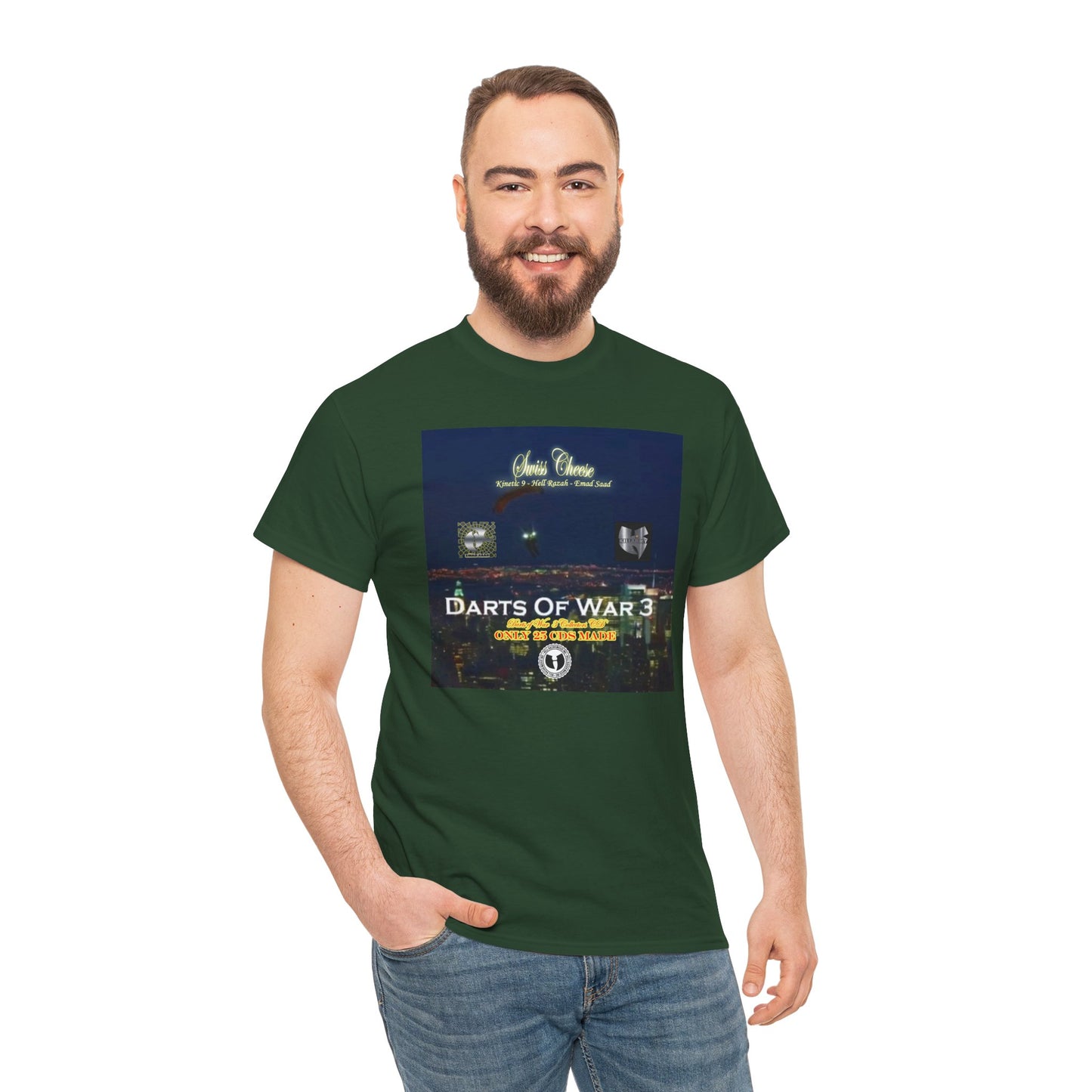 Darts of War 3 T-Shirt, Unisex Cotton Tee, Swiss CheeseHell Razah Kinetic 9