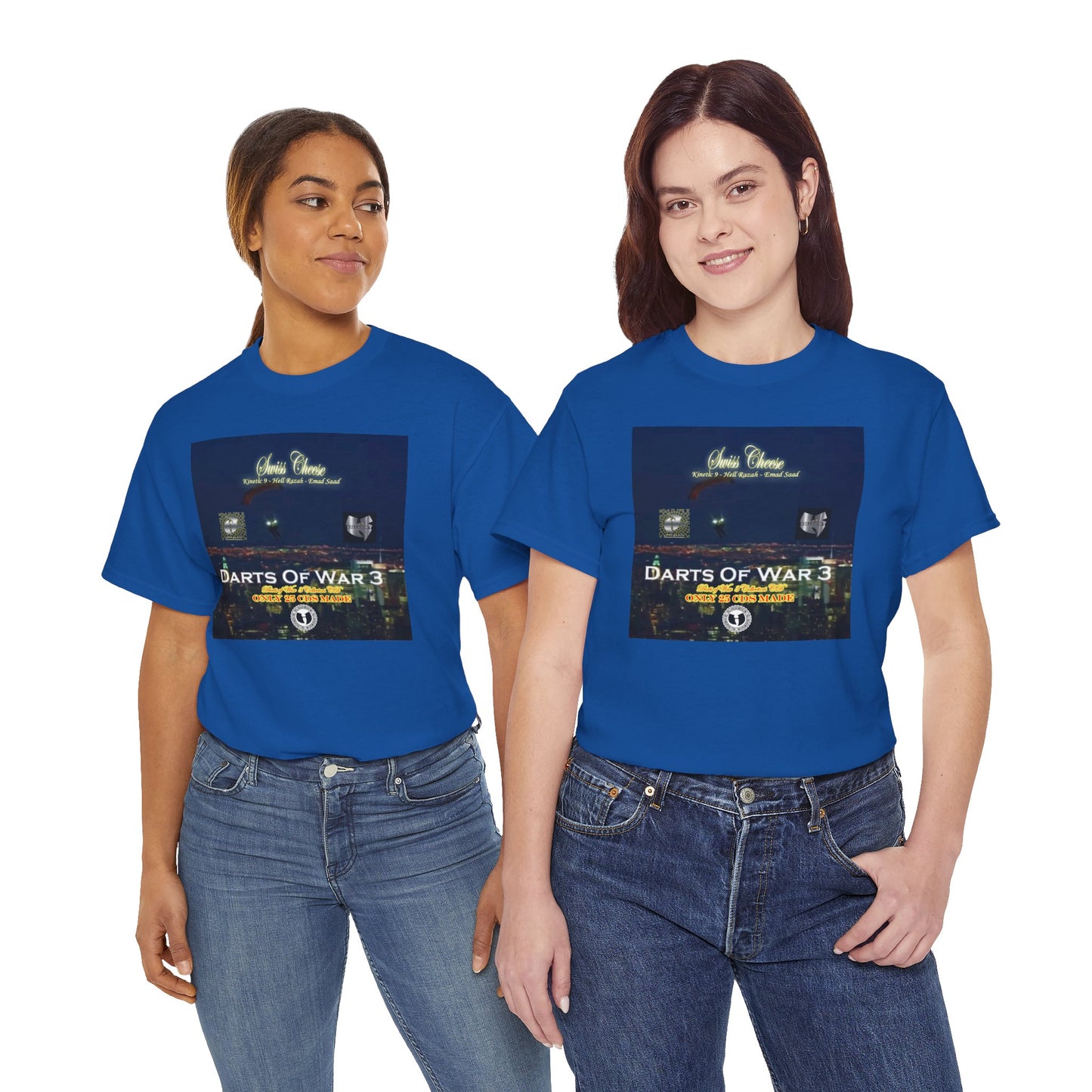 Darts of War 3 T-Shirt, Unisex Cotton Tee, Swiss CheeseHell Razah Kinetic 9