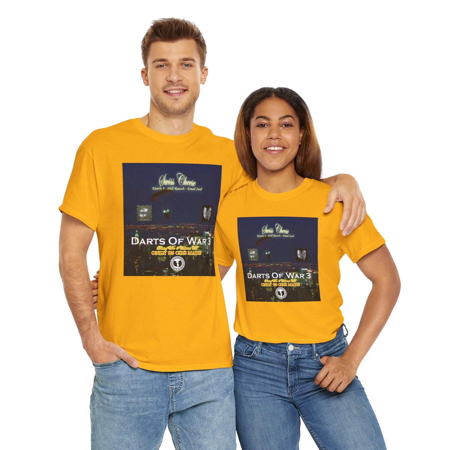 Darts of War 3 T-Shirt, Unisex Cotton Tee, Swiss CheeseHell Razah Kinetic 9