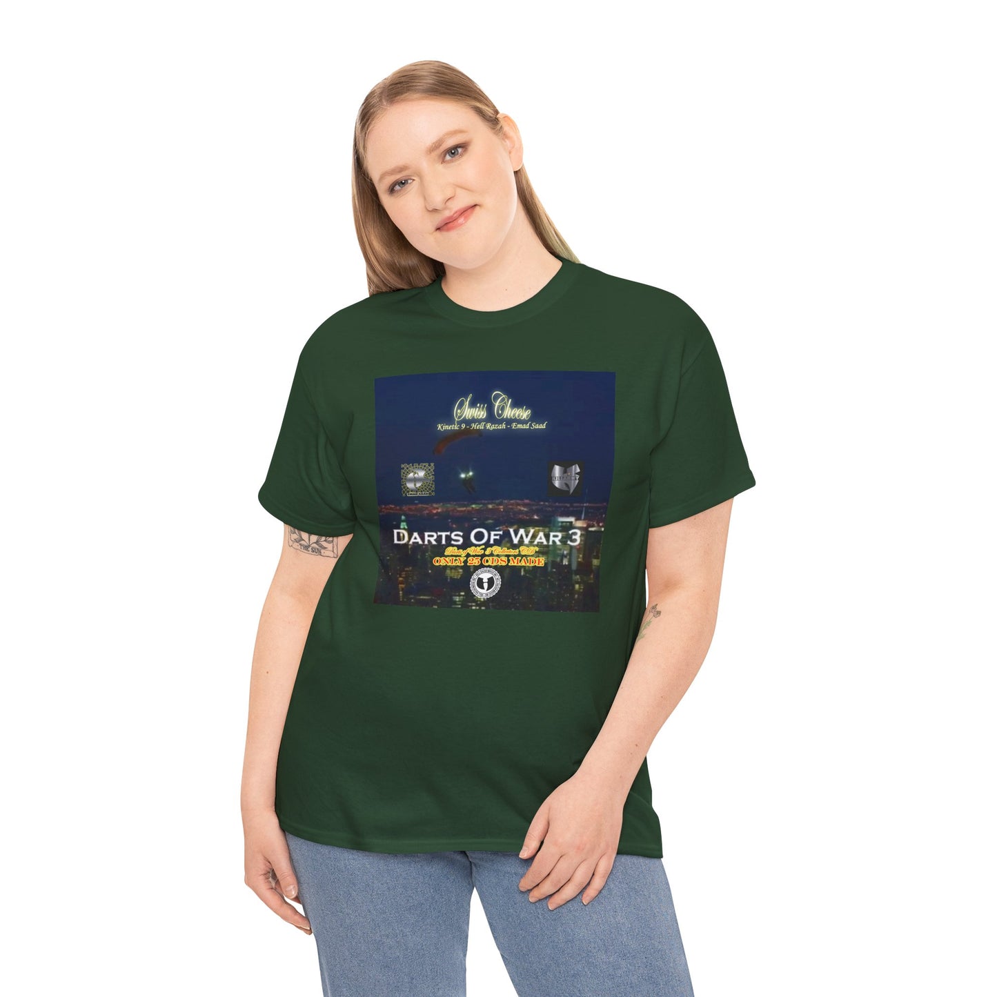 Darts of War 3 T-Shirt, Unisex Cotton Tee, Swiss CheeseHell Razah Kinetic 9