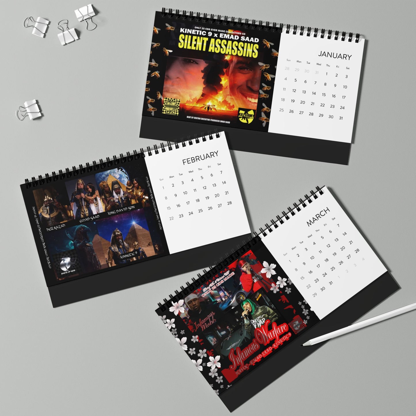 Darts of War 3 - 2026 Desktop Calendar (2026 grid)