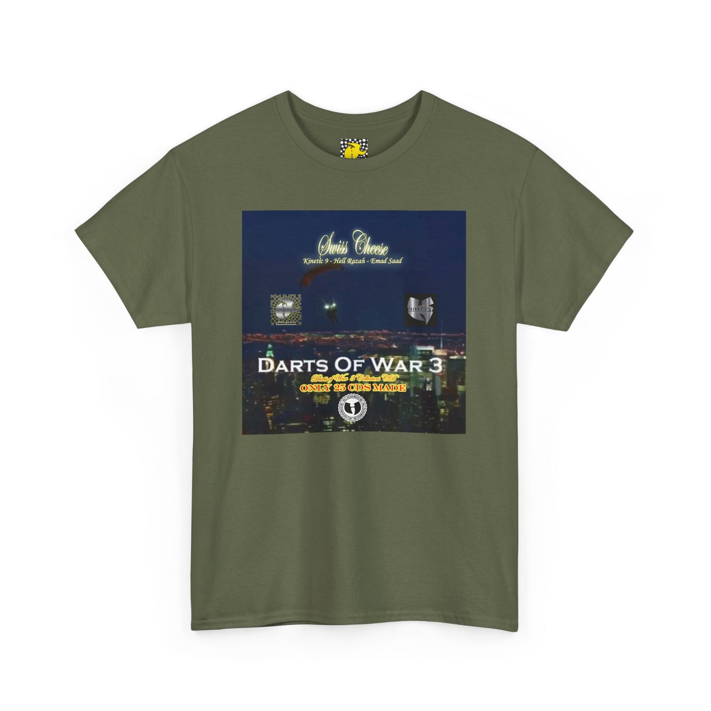 Darts of War 3 T-Shirt, Unisex Cotton Tee, Swiss CheeseHell Razah Kinetic 9