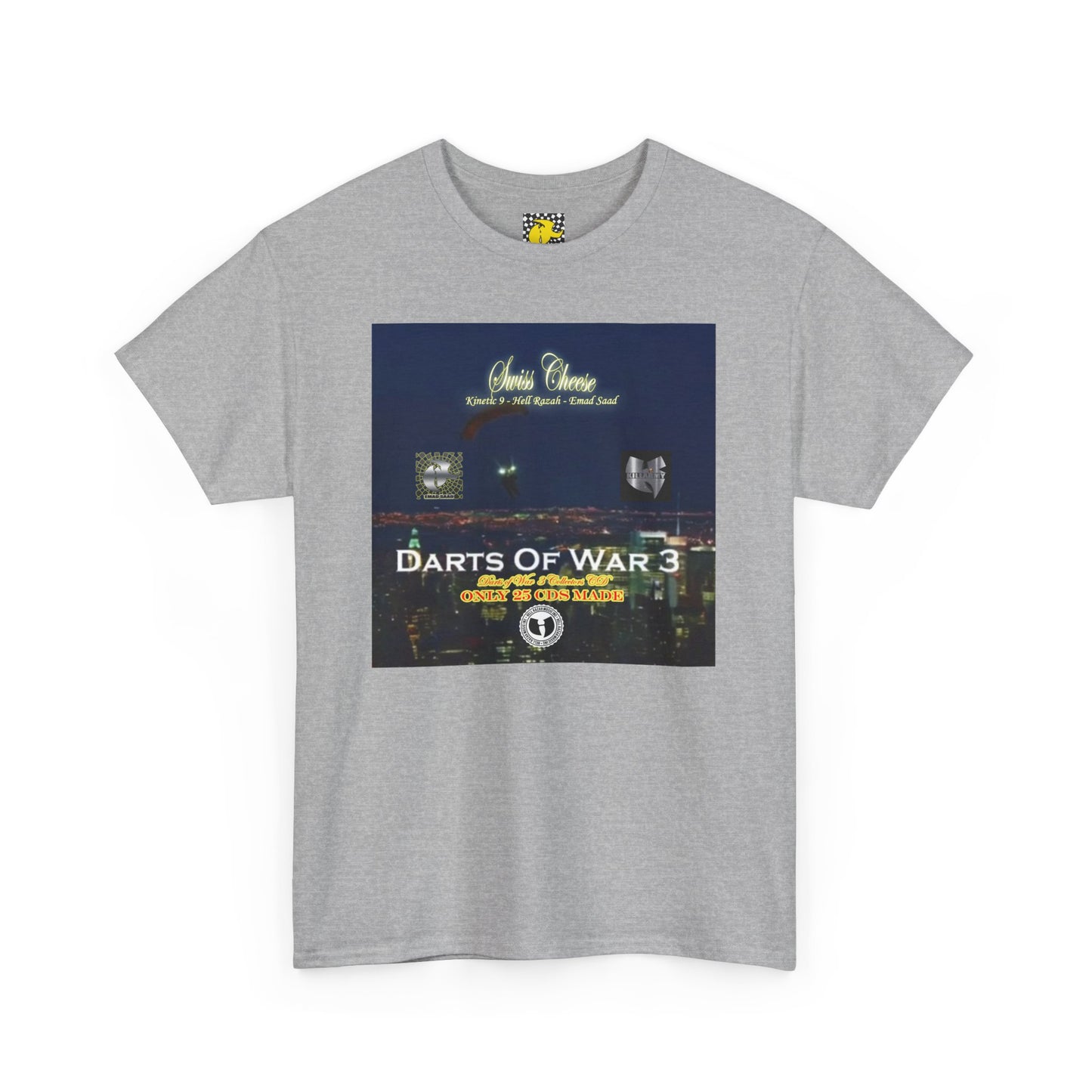 Darts of War 3 T-Shirt, Unisex Cotton Tee, Swiss CheeseHell Razah Kinetic 9