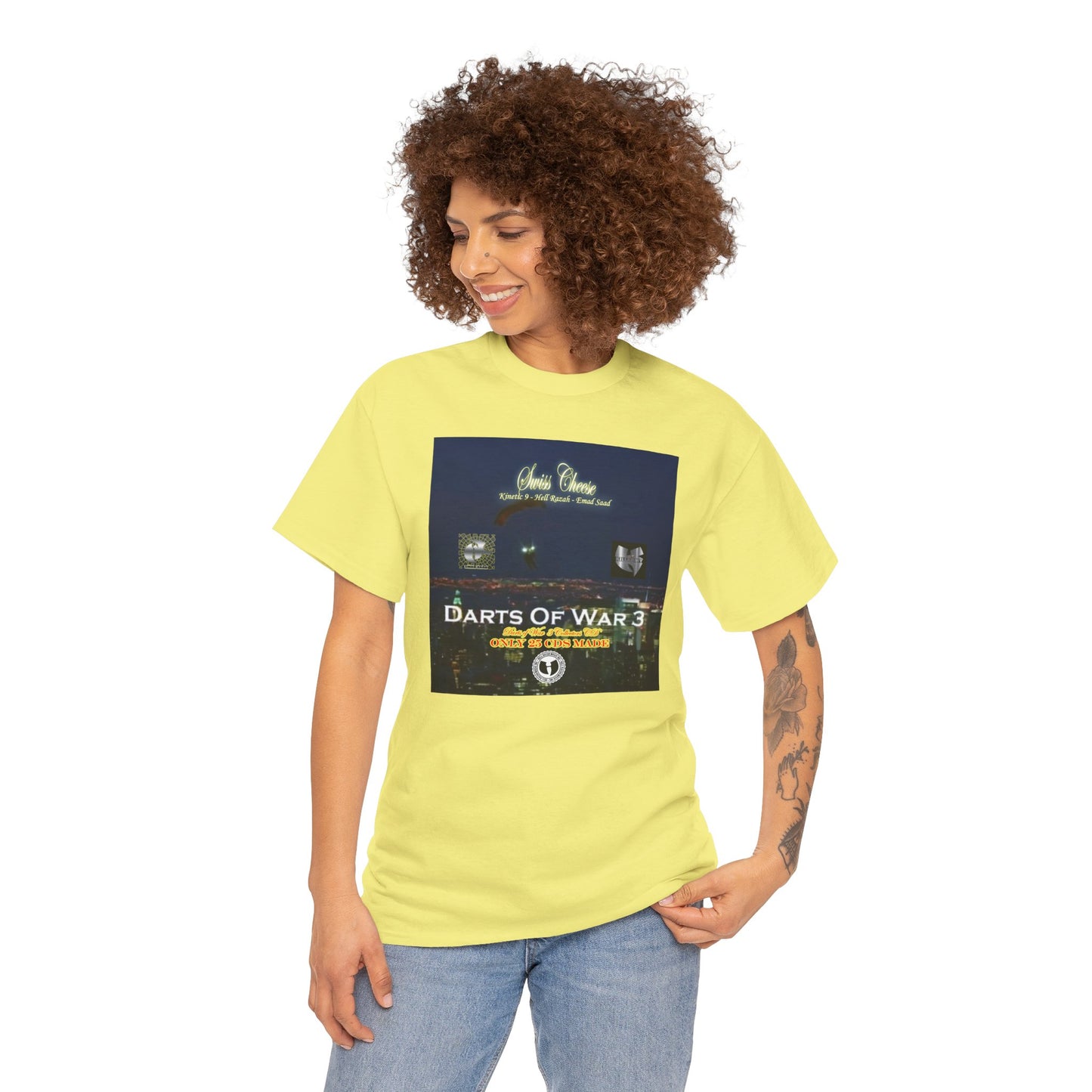 Darts of War 3 T-Shirt, Unisex Cotton Tee, Swiss CheeseHell Razah Kinetic 9