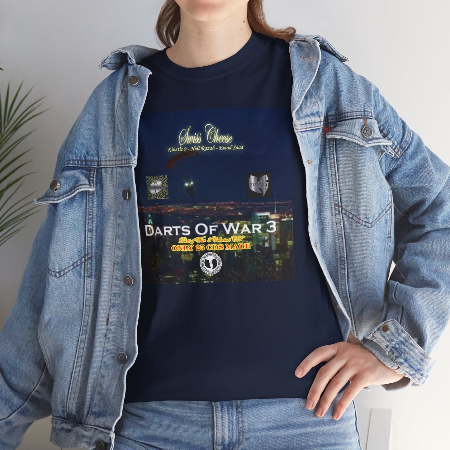 Darts of War 3 T-Shirt, Unisex Cotton Tee, Swiss CheeseHell Razah Kinetic 9