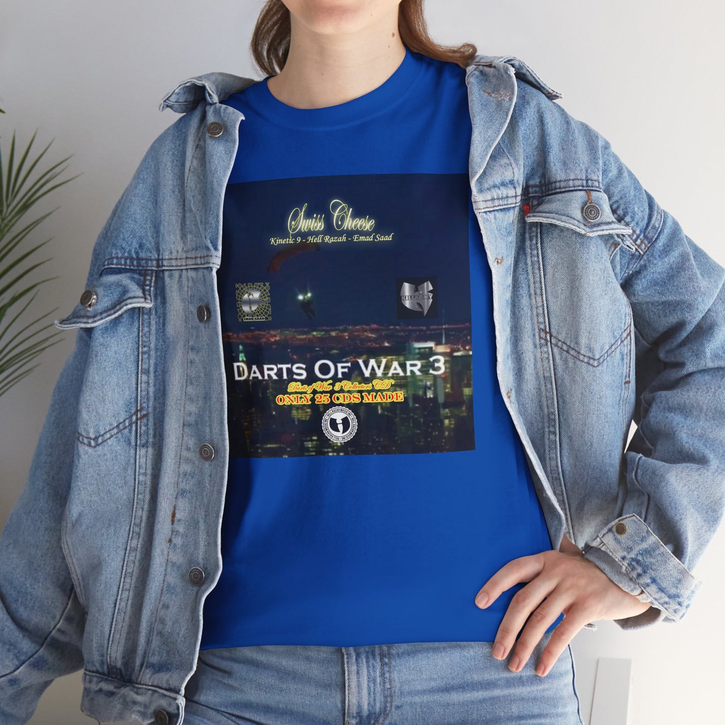 Darts of War 3 T-Shirt, Unisex Cotton Tee, Swiss CheeseHell Razah Kinetic 9