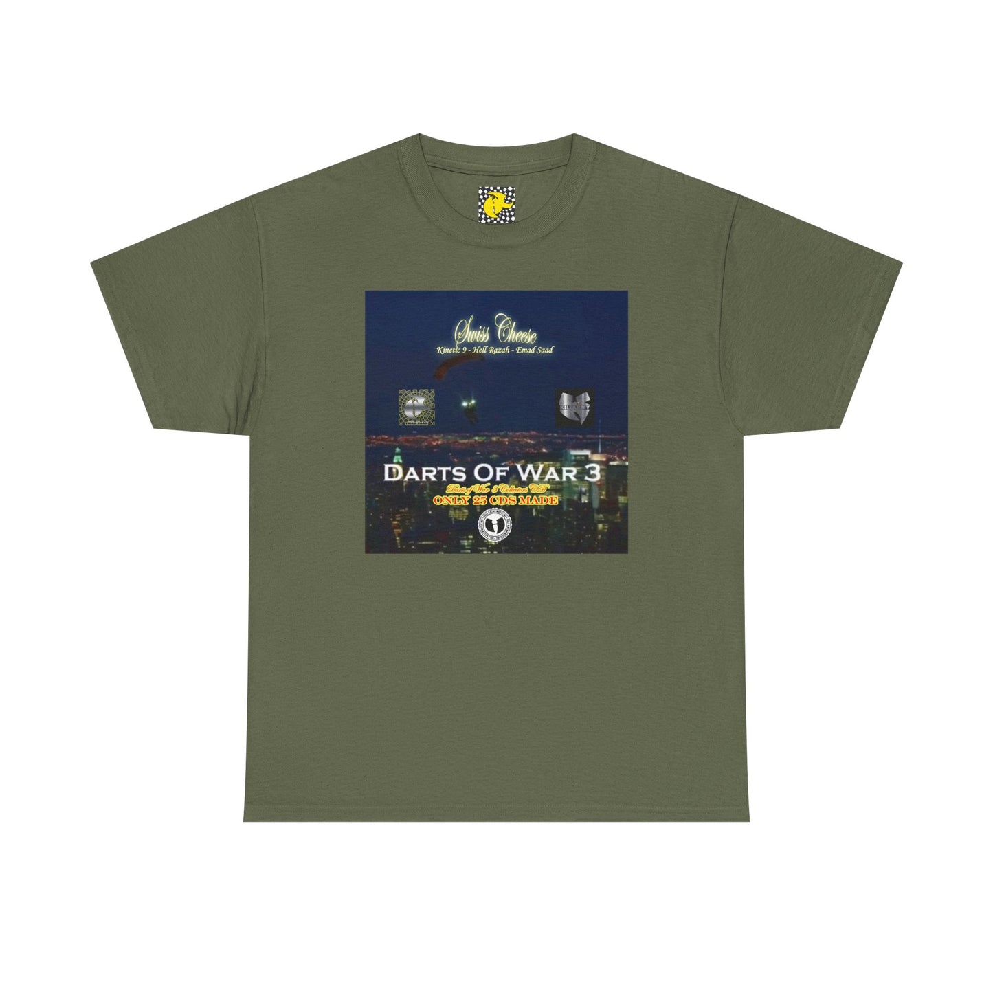 Darts of War 3 T-Shirt, Unisex Cotton Tee, Swiss CheeseHell Razah Kinetic 9