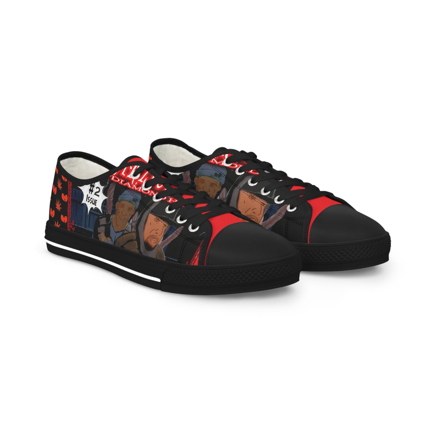 Darts of War 2 Vibrant Men's Low Top Sneakers with Urban Artwork