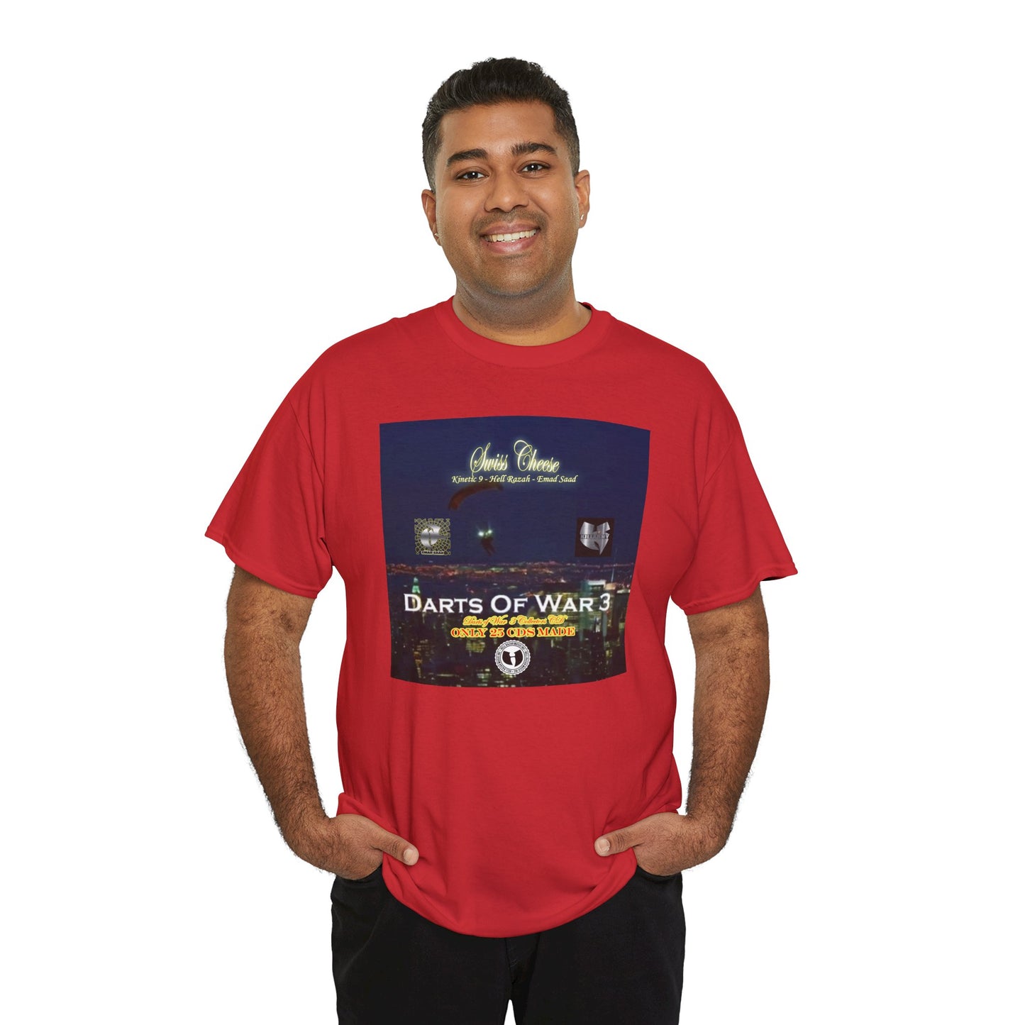 Darts of War 3 T-Shirt, Unisex Cotton Tee, Swiss CheeseHell Razah Kinetic 9