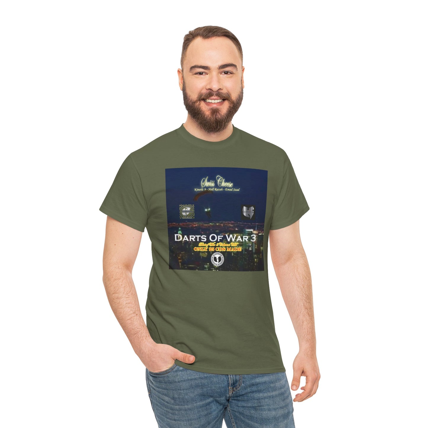 Darts of War 3 T-Shirt, Unisex Cotton Tee, Swiss CheeseHell Razah Kinetic 9
