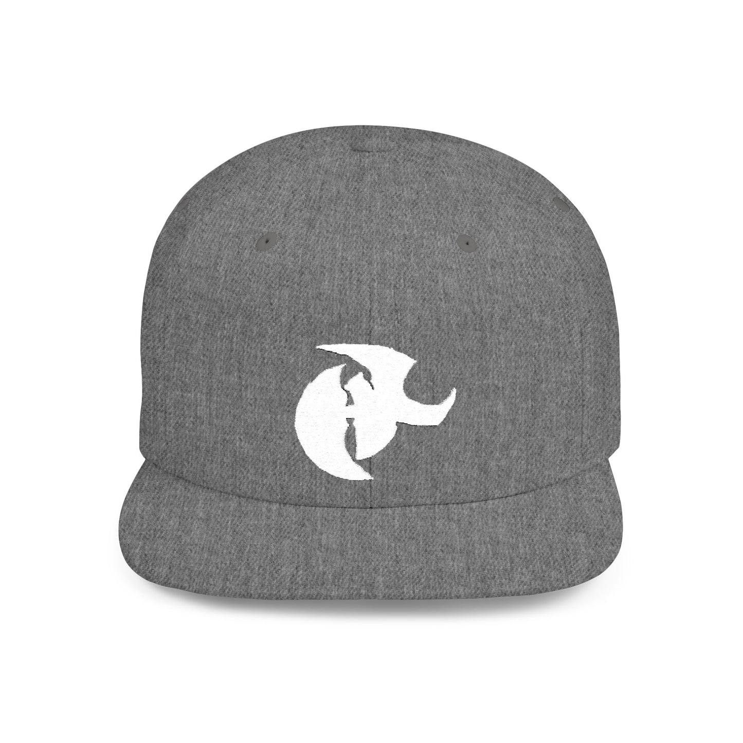 HK White LOGO  Flat Bill Snapback Hat | Stylish Casual Accessory