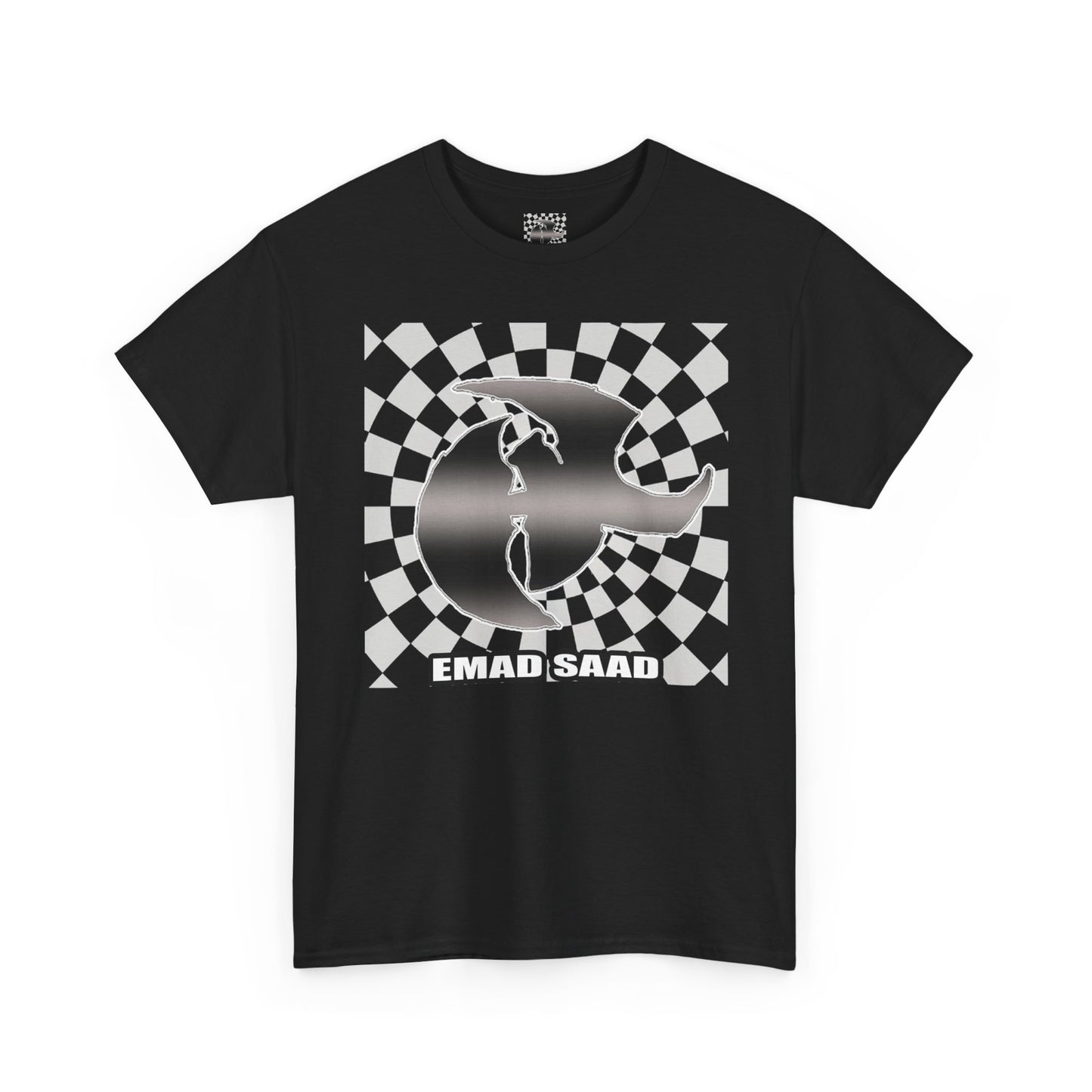 Emad Saad Checkerboard Graphic Unisex Heavy Cotton Tee