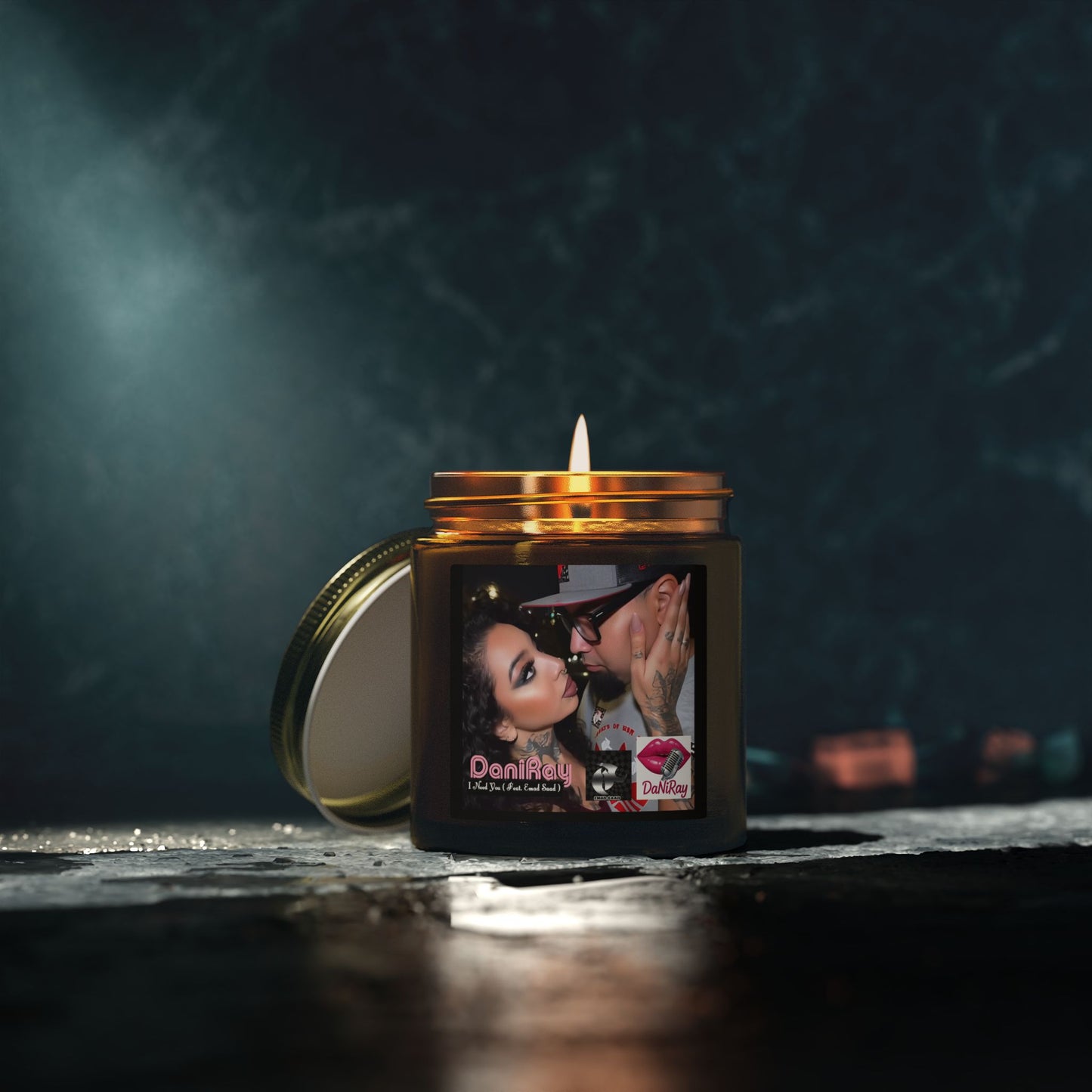 I Need You Scented Candle — 4oz/9oz Amber Jar (Romantic Kiss Label)