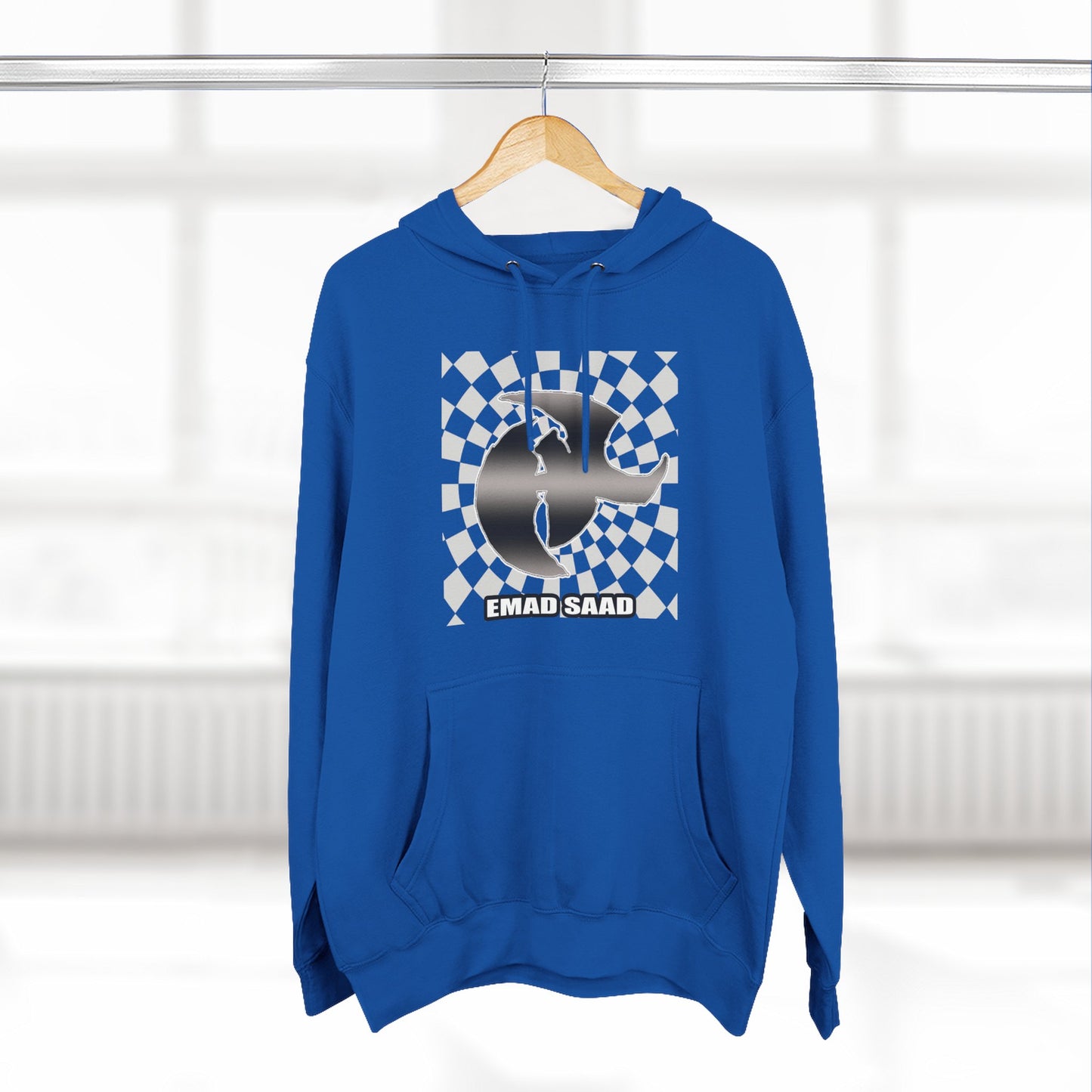 Emad Saad HK Checkerboard Skate Hoodie Graphic Pullover