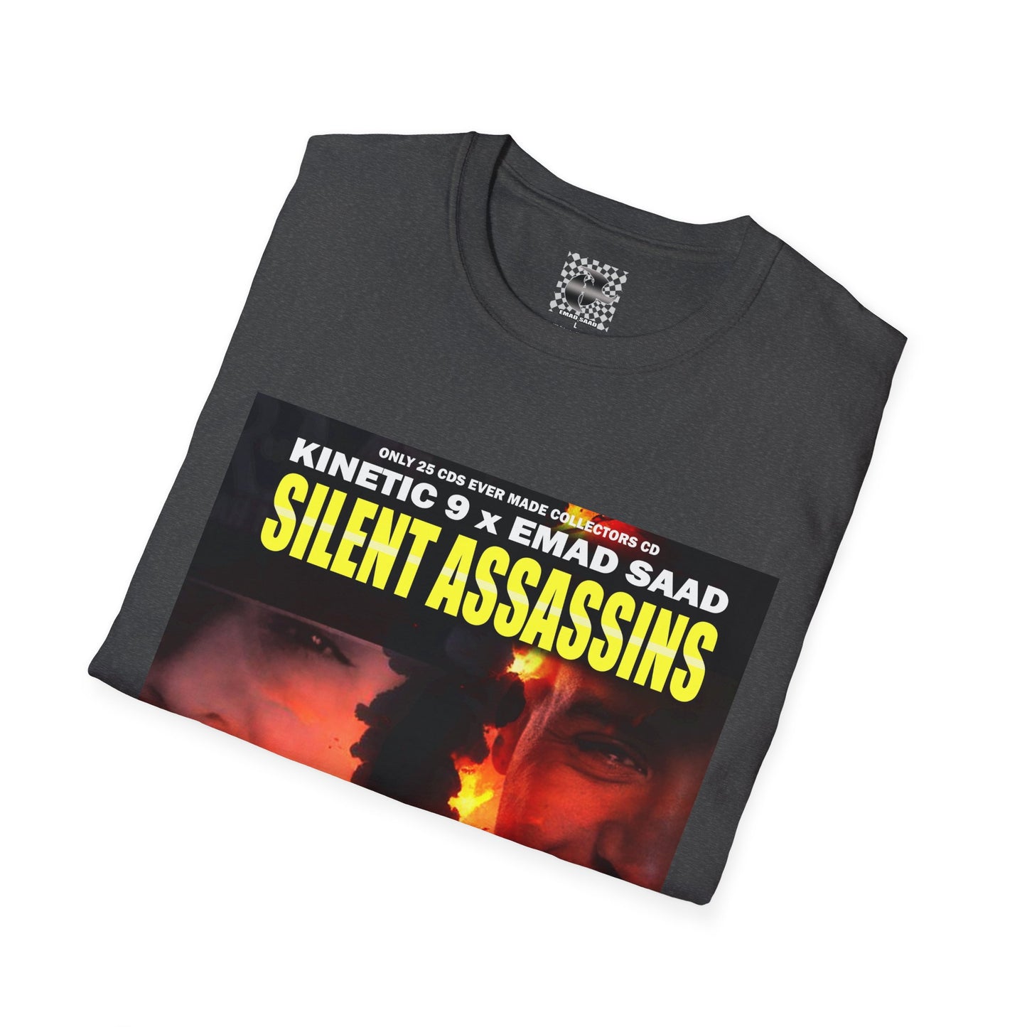 Silent Assassins Graphic T‑Shirt – Kinetic 9  x Emad Saad Album Art Tee