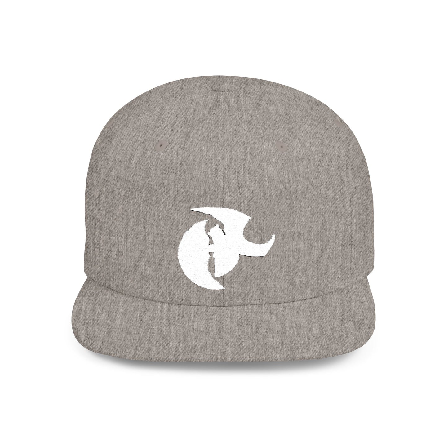 HK White LOGO  Flat Bill Snapback Hat | Stylish Casual Accessory