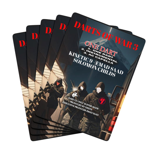 Darts of War 3 Playing Cards - Elegant Design with Ace of Spades & Darts of War Theme