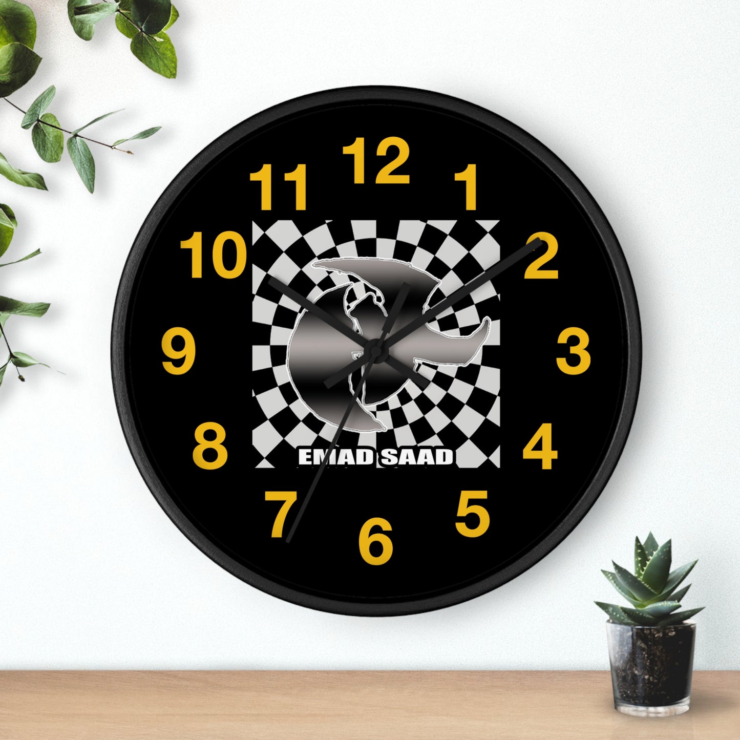 Racing Themed Wall Clock - Emad Saad Design, Perfect for Car Enthusiasts & Gift Ideas