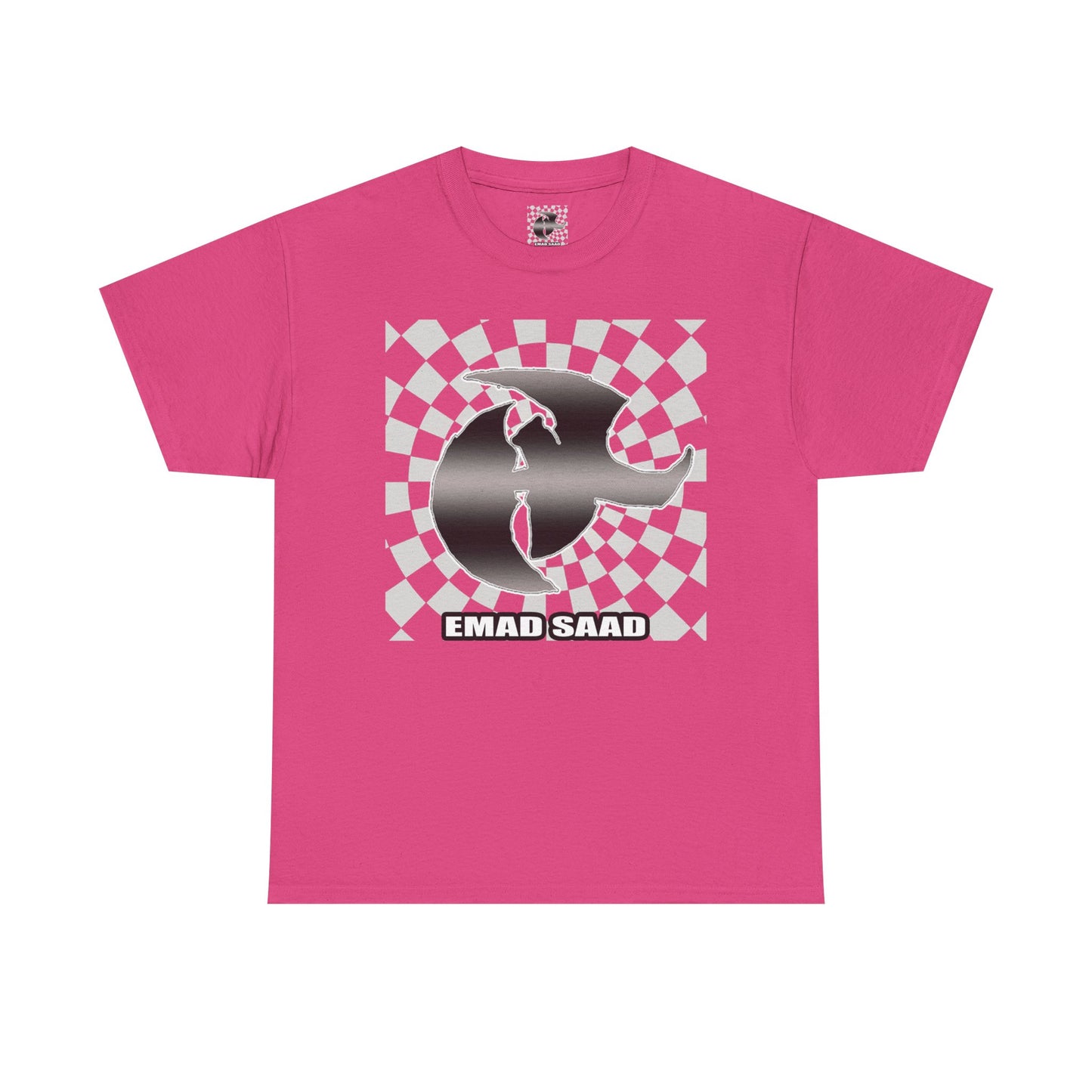 Emad Saad Checkerboard Graphic Unisex Heavy Cotton Tee