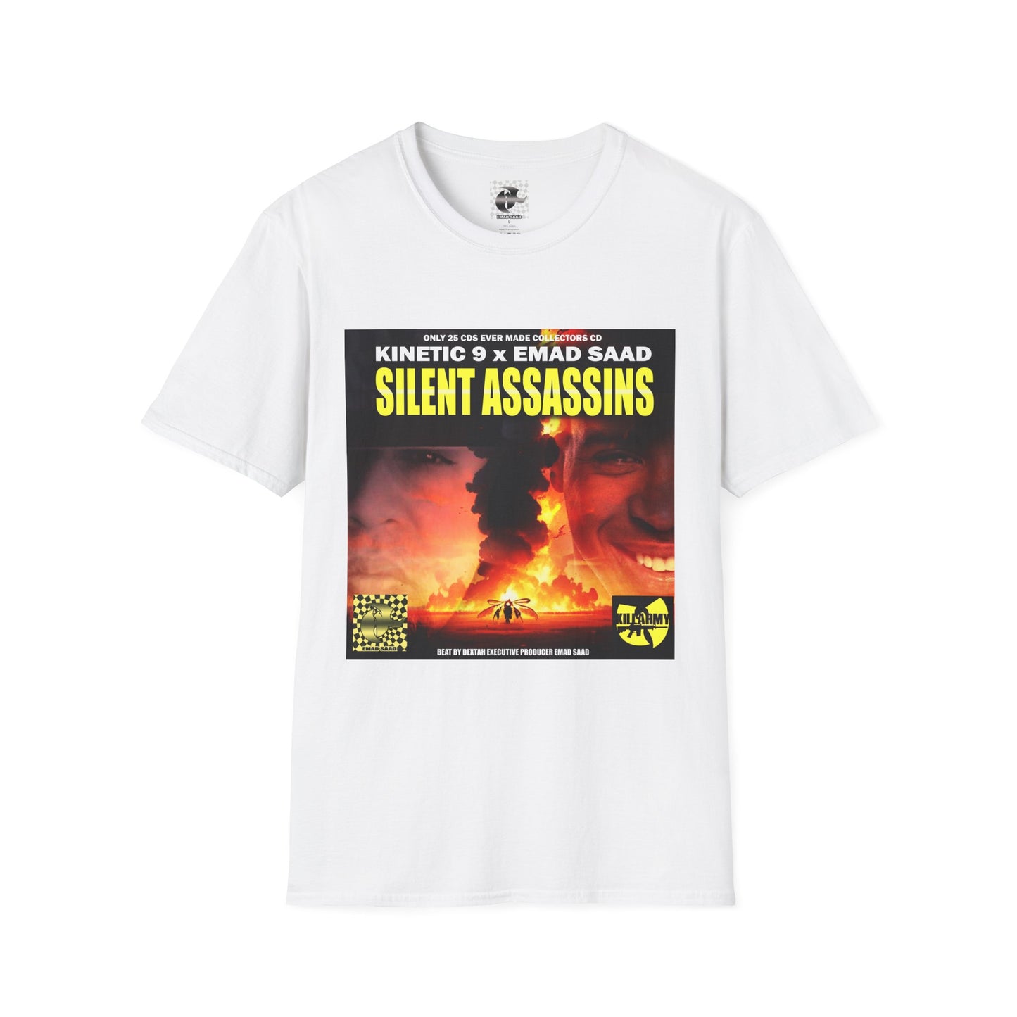 Silent Assassins Graphic T‑Shirt – Kinetic 9  x Emad Saad Album Art Tee