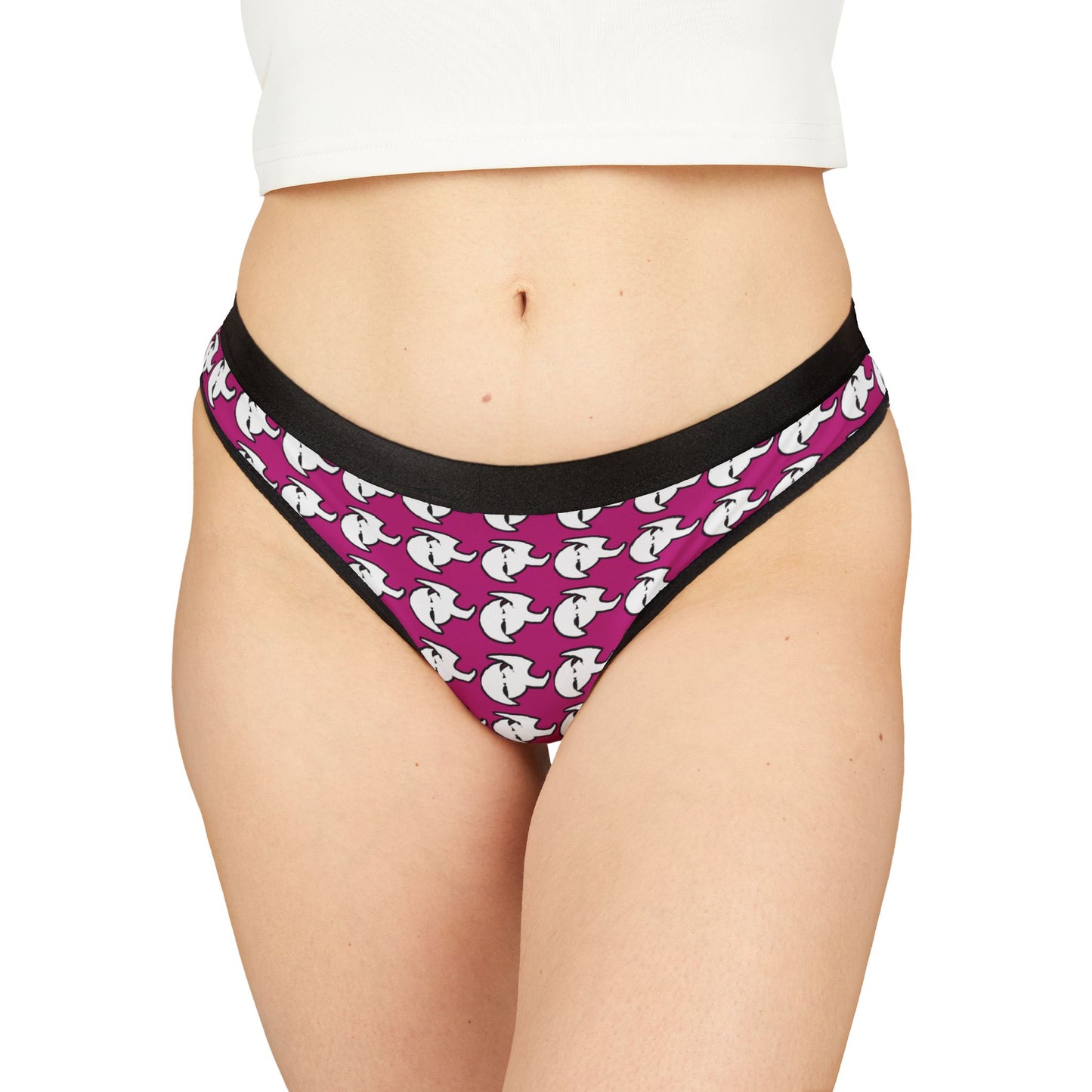HK logo Playful Ghost Print Women's Thongs - Fun & Flirty Lingerie