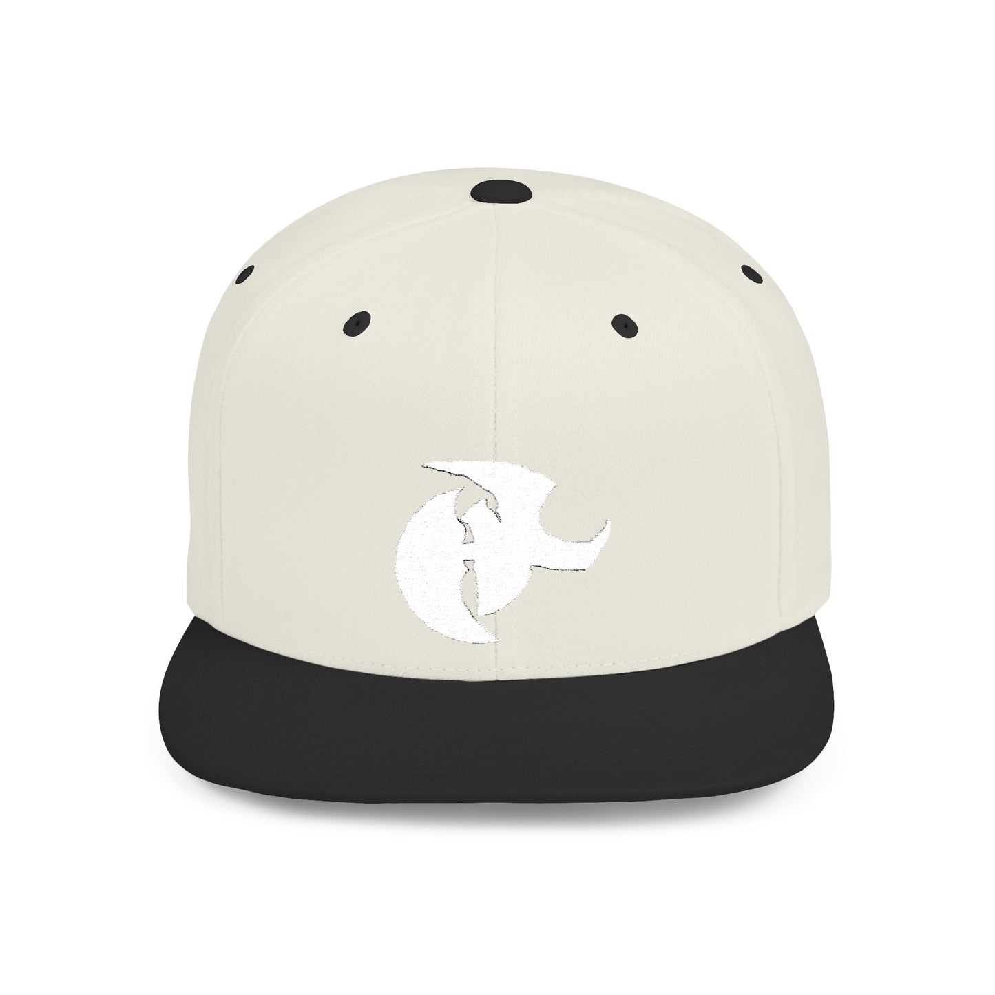HK White LOGO  Flat Bill Snapback Hat | Stylish Casual Accessory