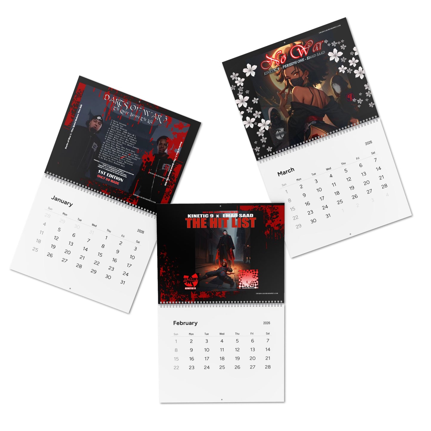 DARTS OF WAR 3  2026 Wall Calendar
