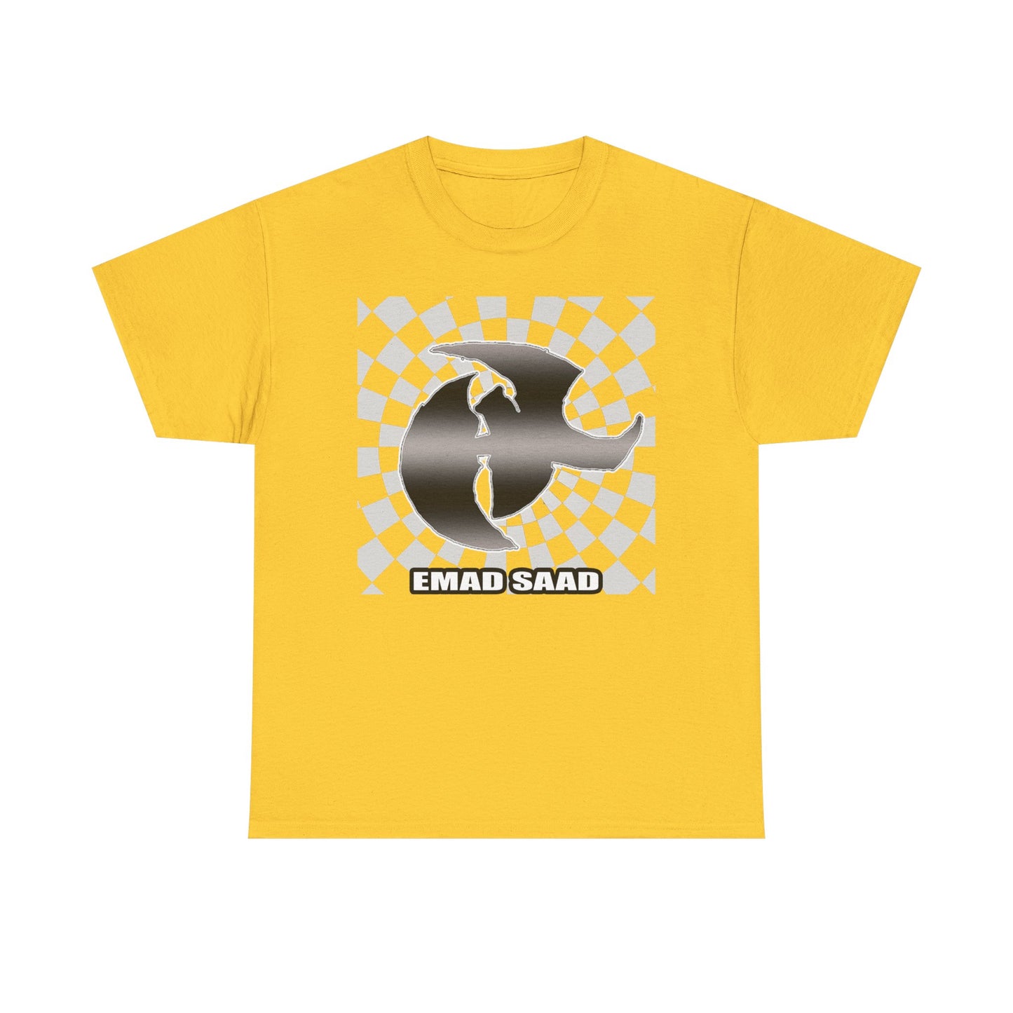 Emad Saad Checkerboard Graphic Unisex Heavy Cotton Tee