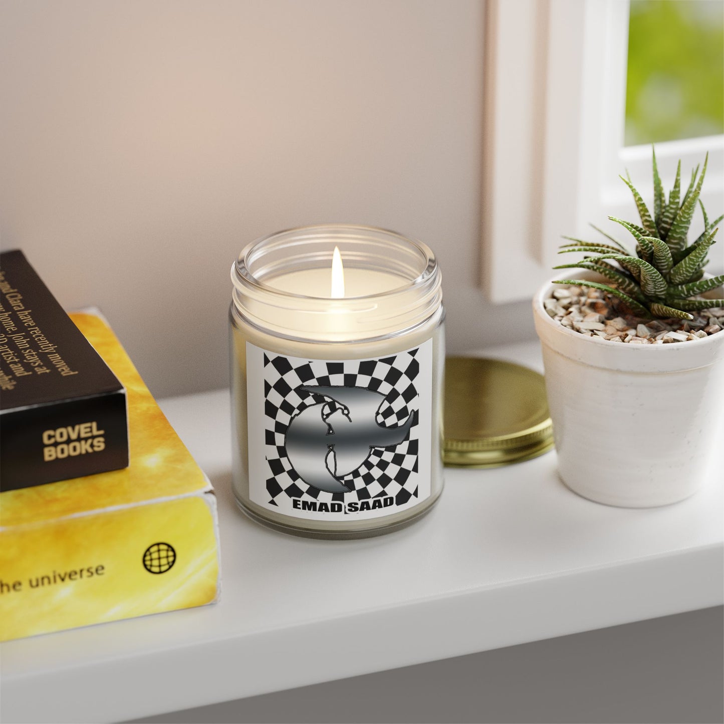 Emad Saad Scented Candle – Coconut Apricot Wax (4oz & 9oz) – Relaxing Home Fragrance
