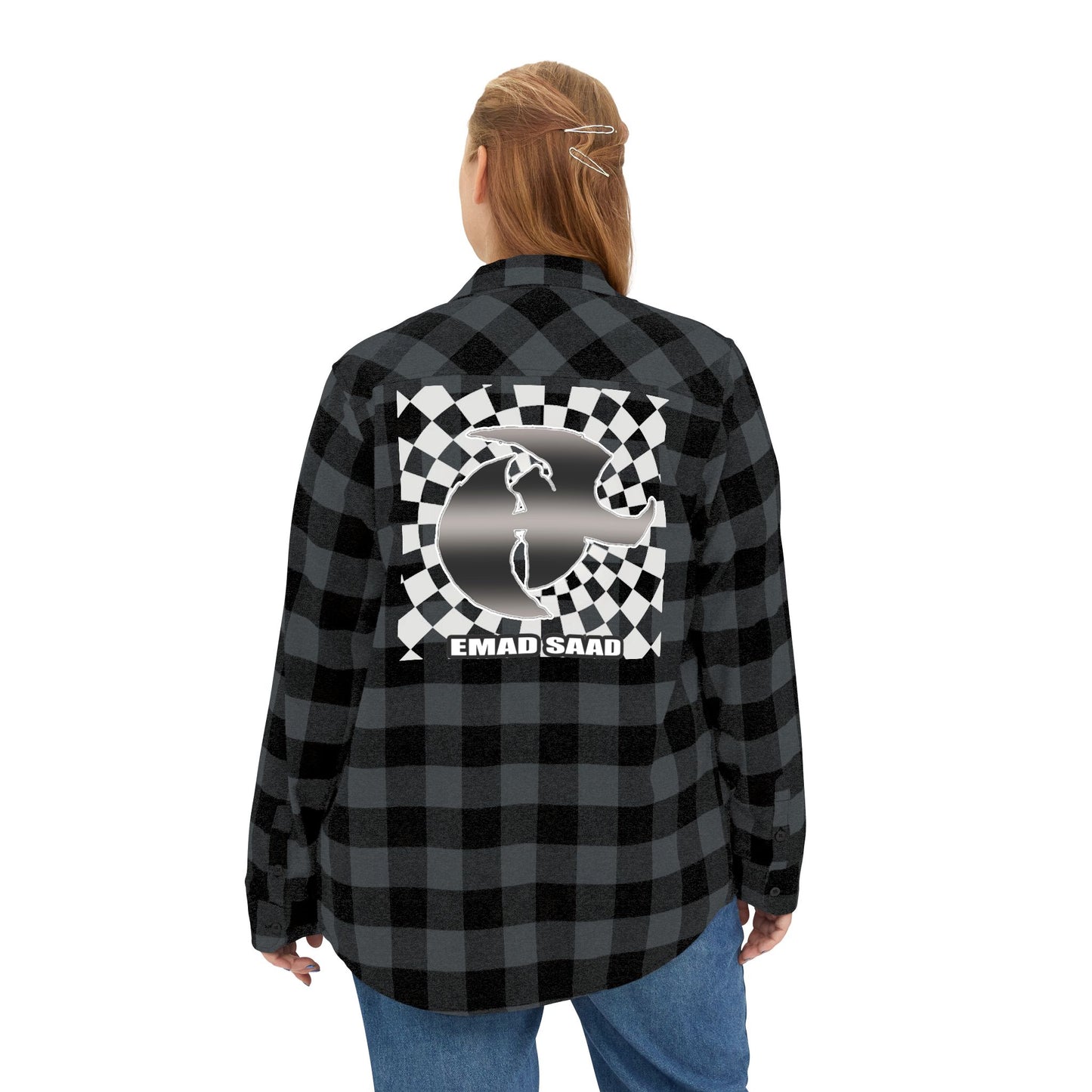 HK Logo Unisex Flannel Shirt with Checkered Design - Perfect for Casual Style & Outdoor Adventures