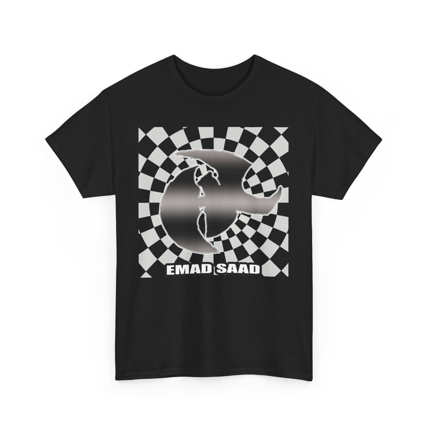 Emad Saad Checkerboard Graphic Unisex Heavy Cotton Tee